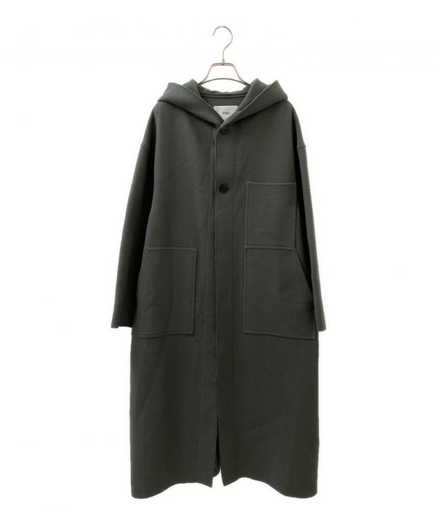 中古・古着通販】HYKE (ハイク) MELTON HOODED WORK COAT グリーン