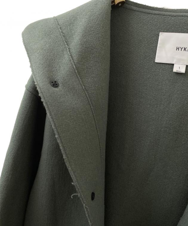 中古・古着通販】HYKE (ハイク) MELTON HOODED WORK COAT グリーン