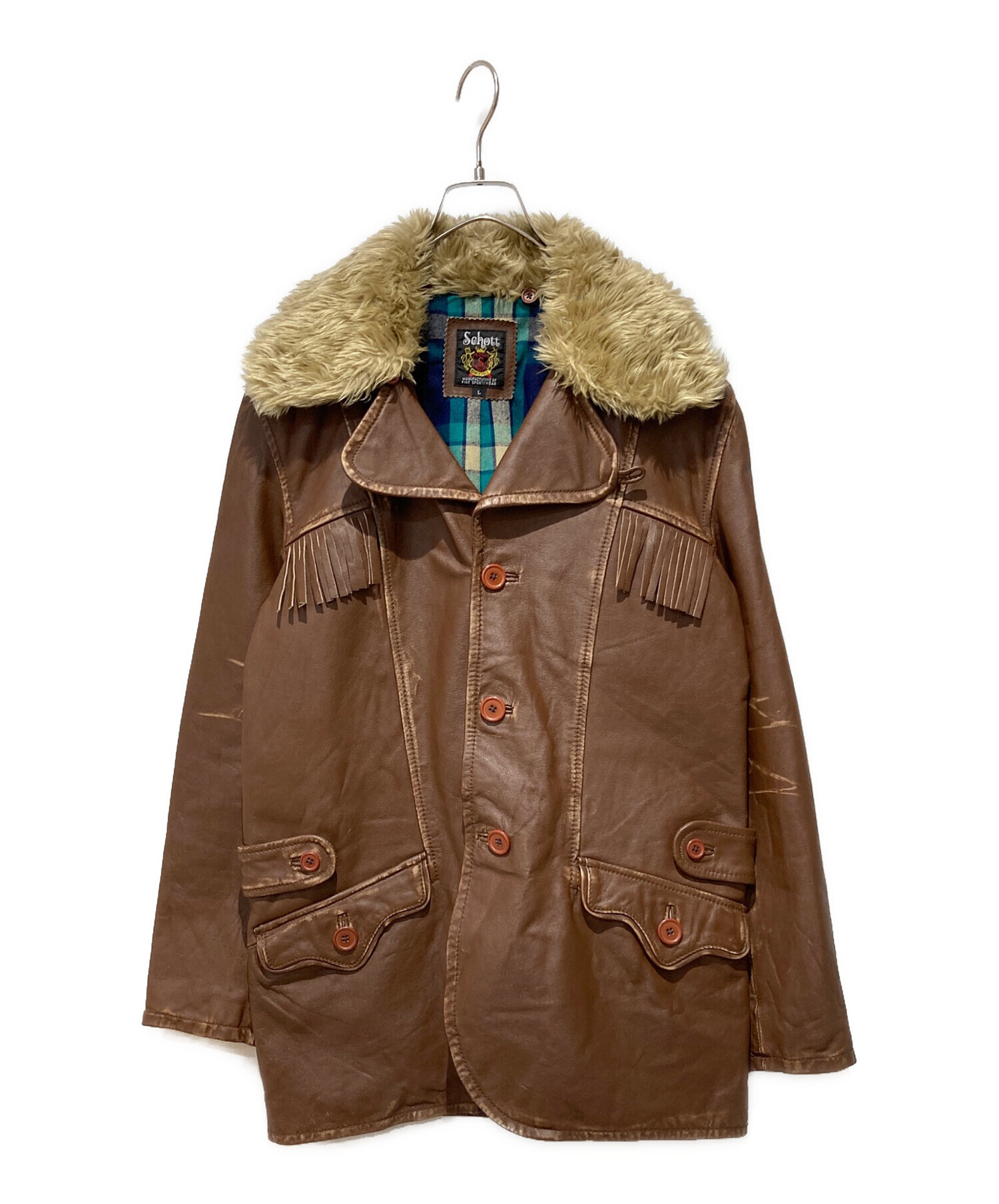 中古・古着通販】Schott (ショット) レザージャケット ブラウン サイズ