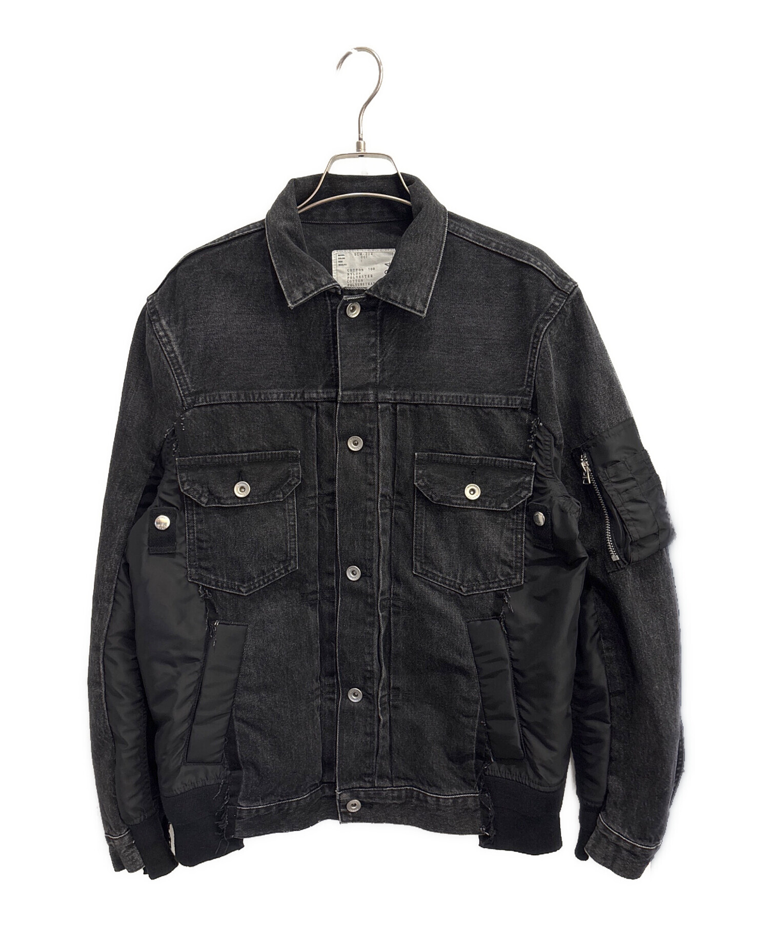 中古・古着通販】sacai (サカイ) Denim x Nylon Twill Jacket ブラック