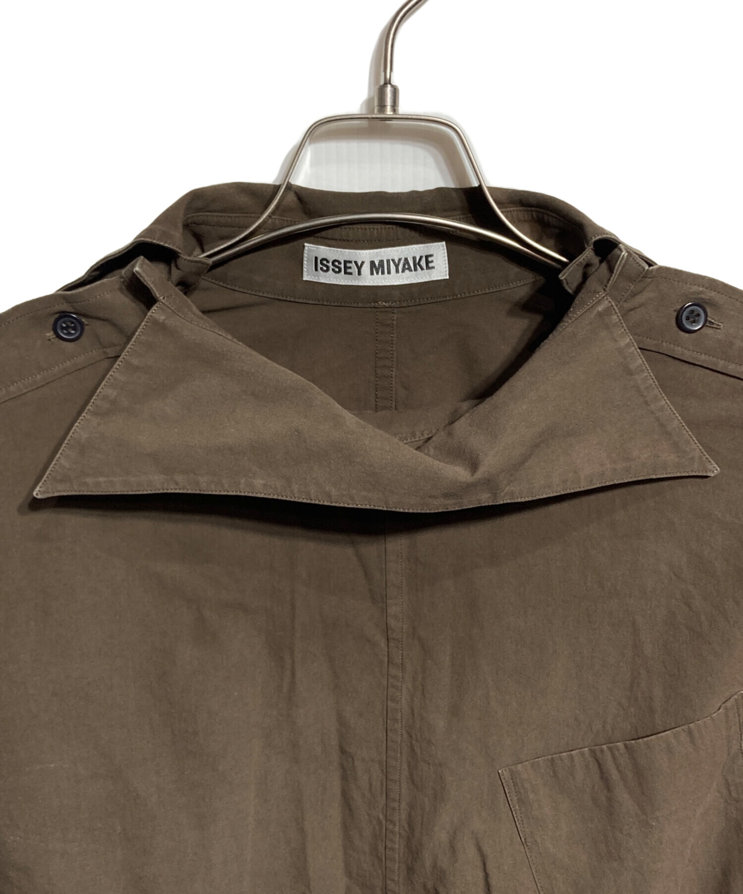 中古・古着通販】ISSEY MIYAKE (イッセイミヤケ) ODD SHIRT ブラウン