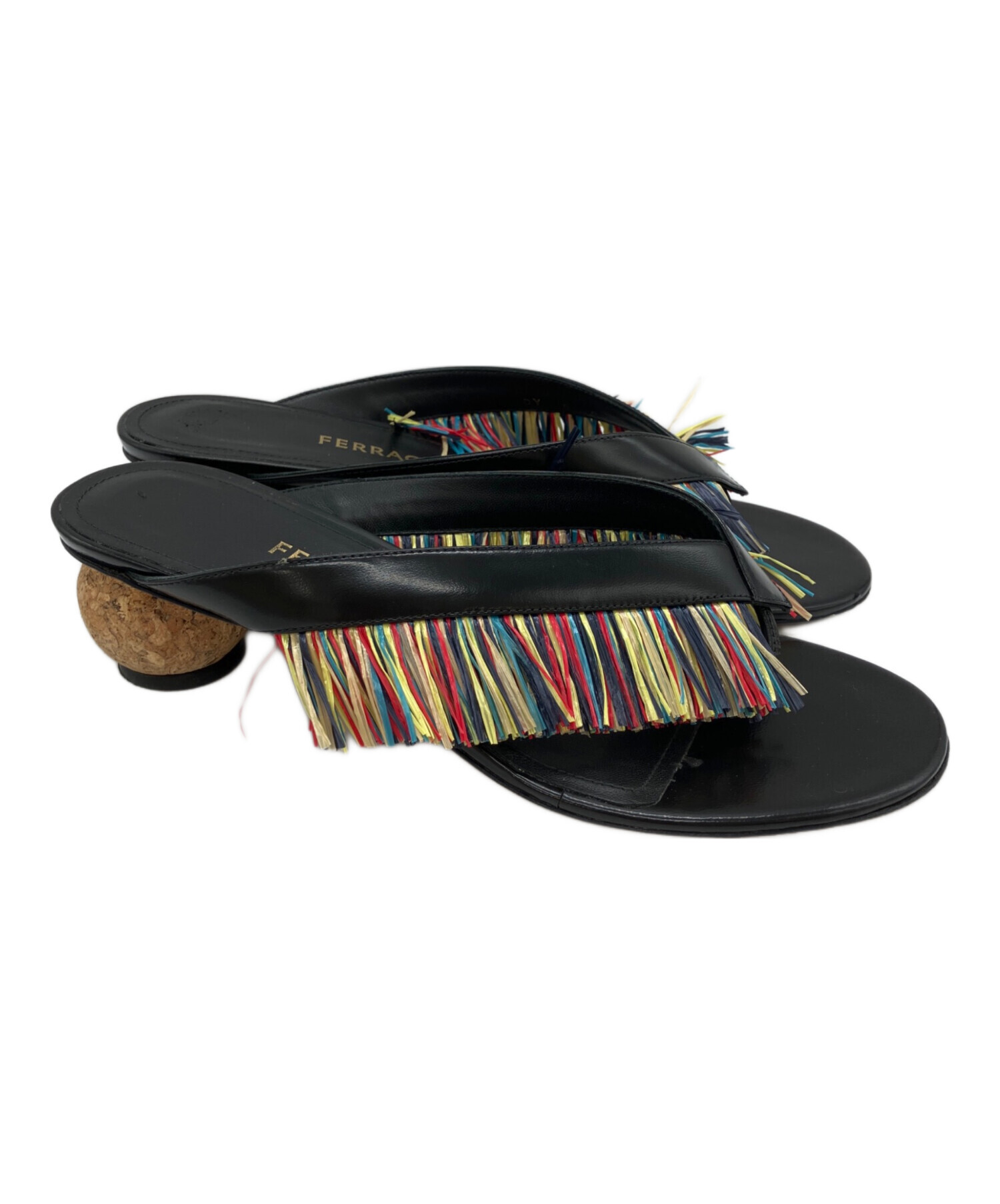 中古・古着通販】Ferragamo (フェラガモ) サンダル ブラック サイズ:8