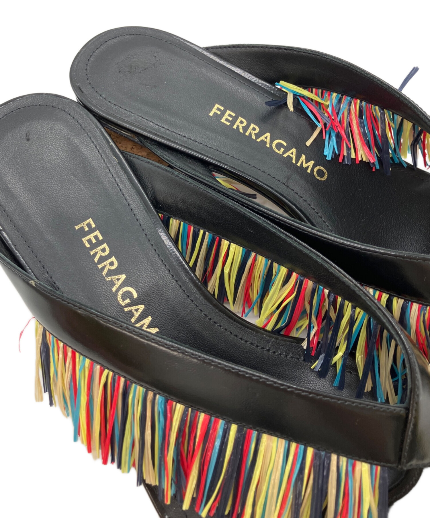 中古・古着通販】Ferragamo (フェラガモ) サンダル ブラック サイズ:8
