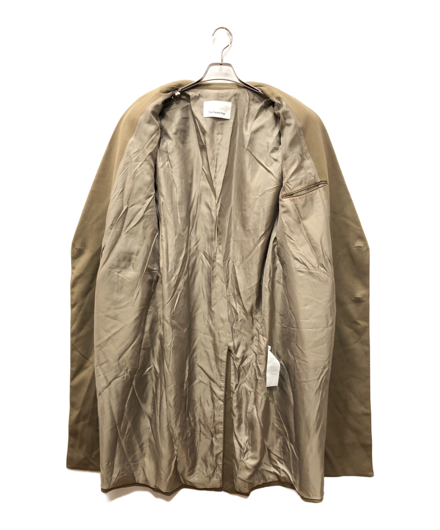 【新品・未使用】ベージュ ダブルブレスト ロングコート 中古・古着通販】The Frankie shop (フランキーショップ) ダブル