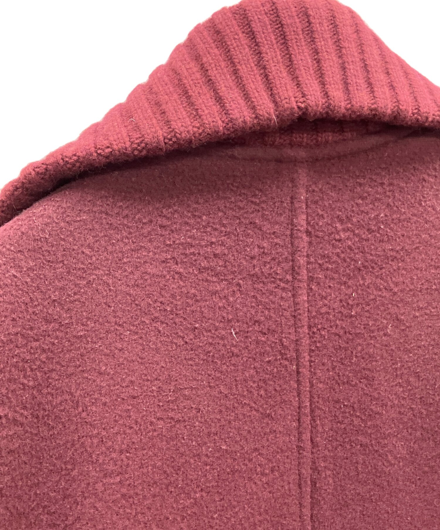 中古・古着通販】CLANE (クラネ) RIB COLLAR WOOL LONG COAT ボルドー
