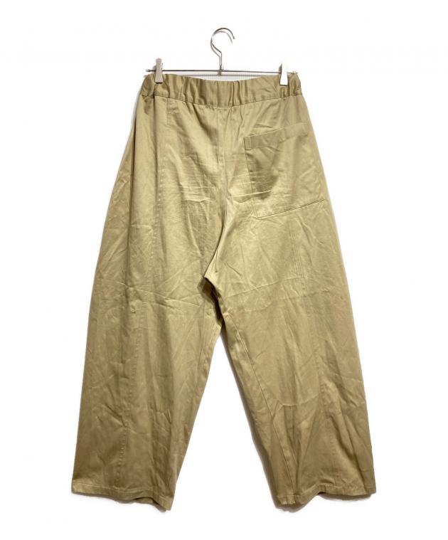 sage NATION ボックスプリーツパンツ ベージュ 中古・古着通販】sage'NATION (セイジネーション) BOX PLEATS TROUSER