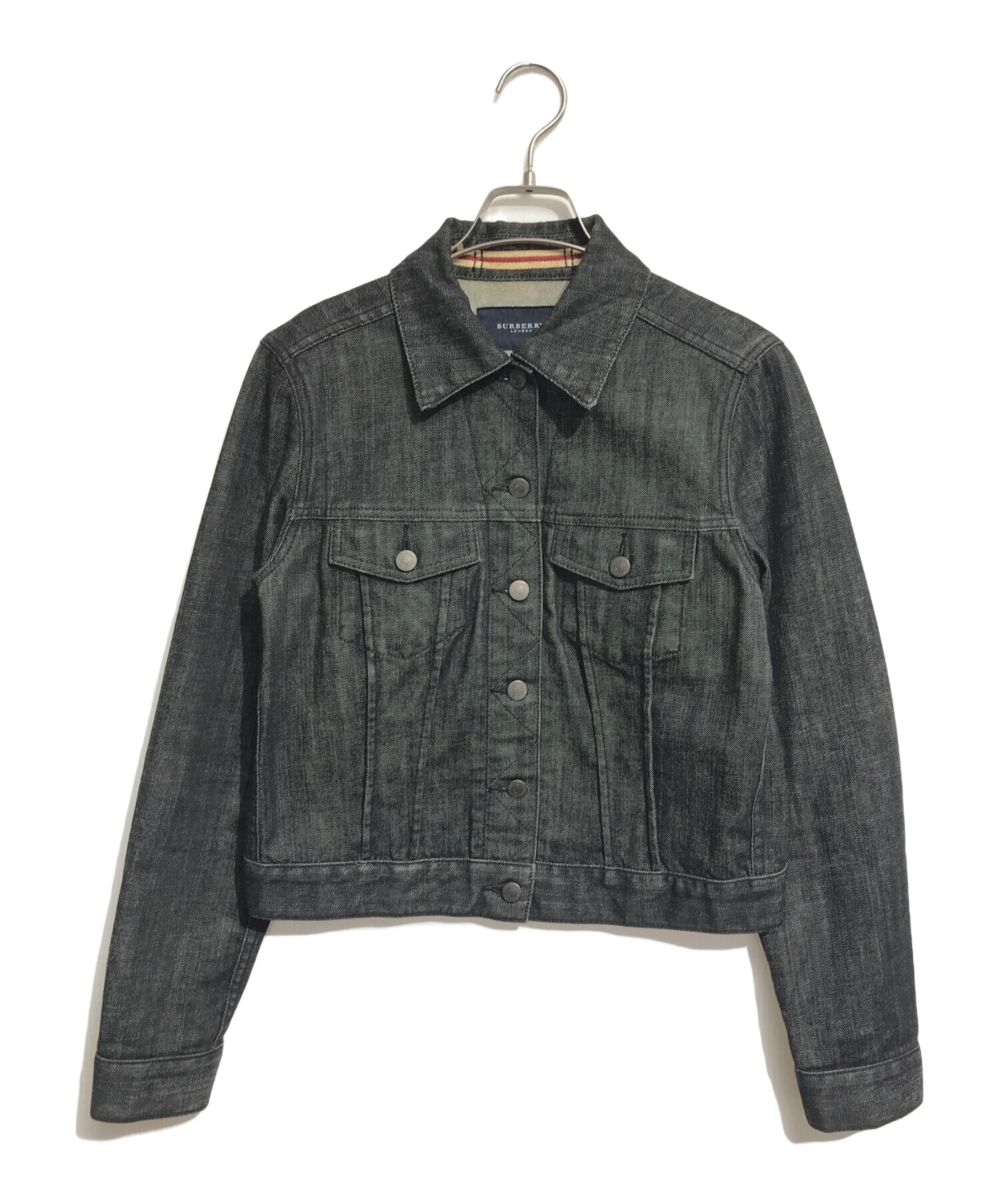 美品バーバリーロンドン ブラックデニムジャケット40ハーフコート 中古・古着通販】BURBERRY LONDON (バーバリーロンドン) デニム