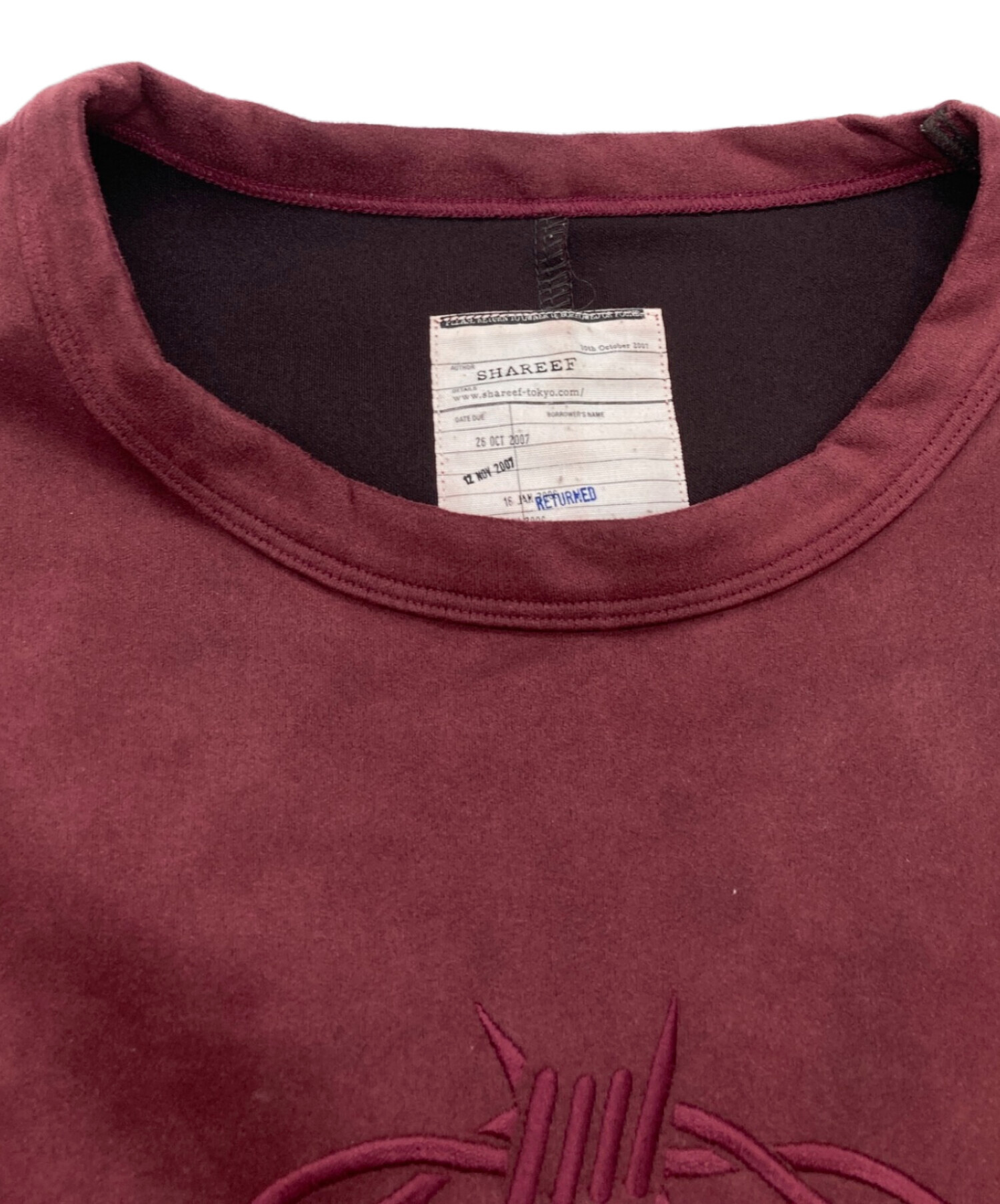 中古・古着通販】SHAREEF (シャリーフ) BARBED WIRE MICRO SUEDE SWEAT 