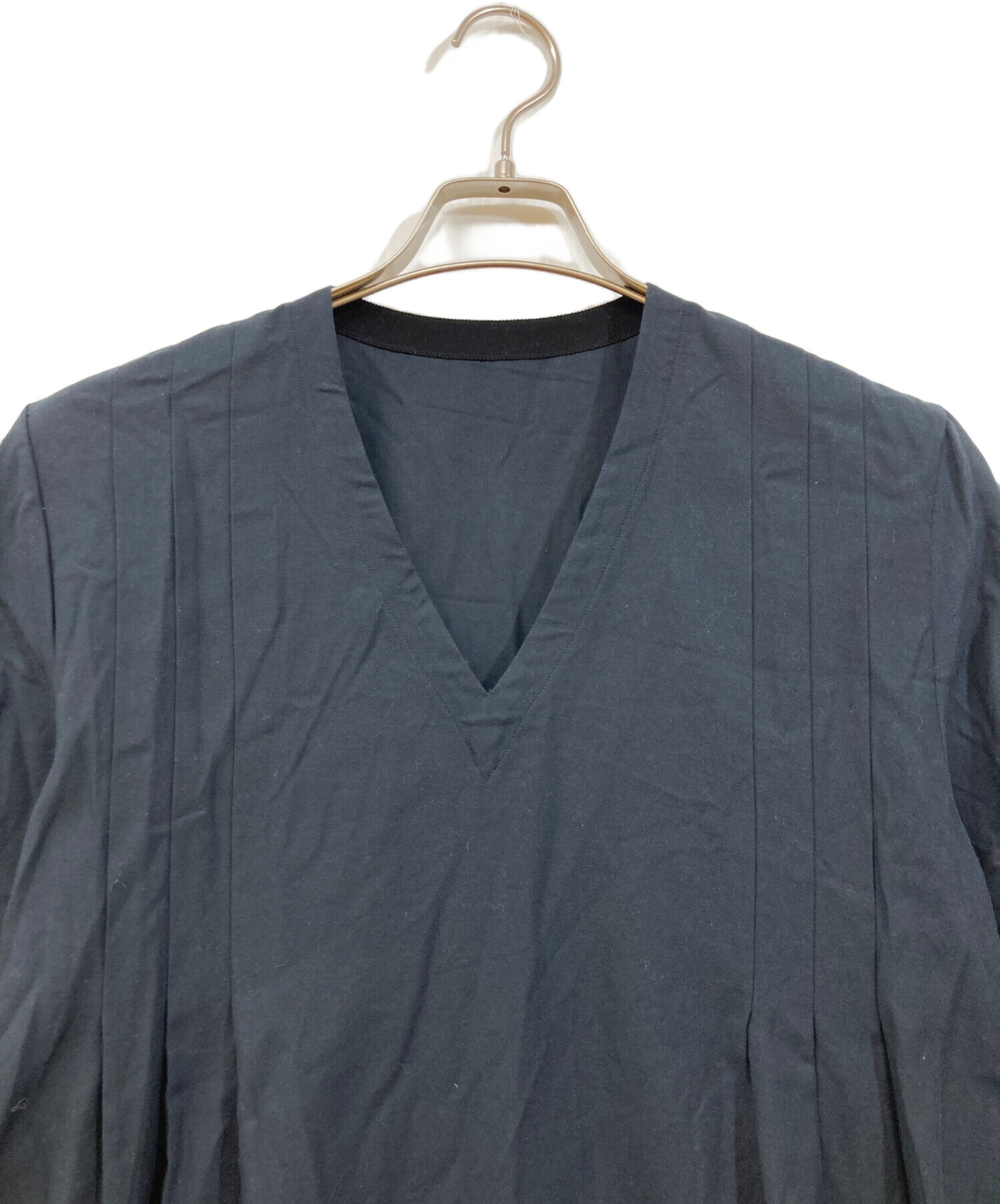 MARGARET HOWELL 半袖ひざ丈ワンピース MARGARET HOWELL ウール Vネック ワンピース グレー ひざ丈 - メルカリ