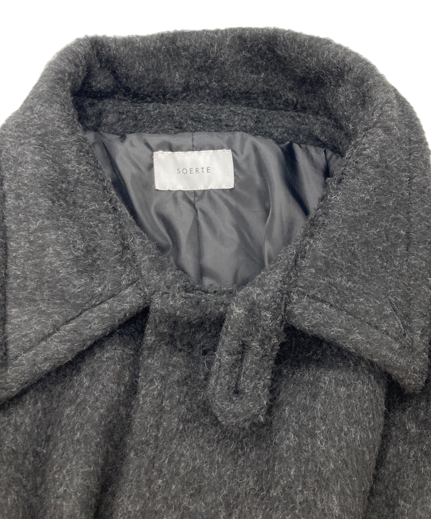 中古・古着通販】soerte (ソエルテ) WOOL BLEND SHAGGY OVER COAT