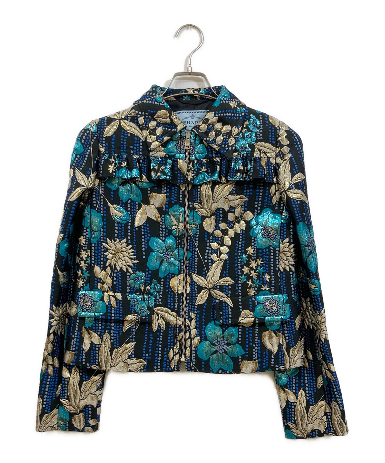 中古・古着通販】PRADA (プラダ) CLOQUET FLOWER JACKET ブラック