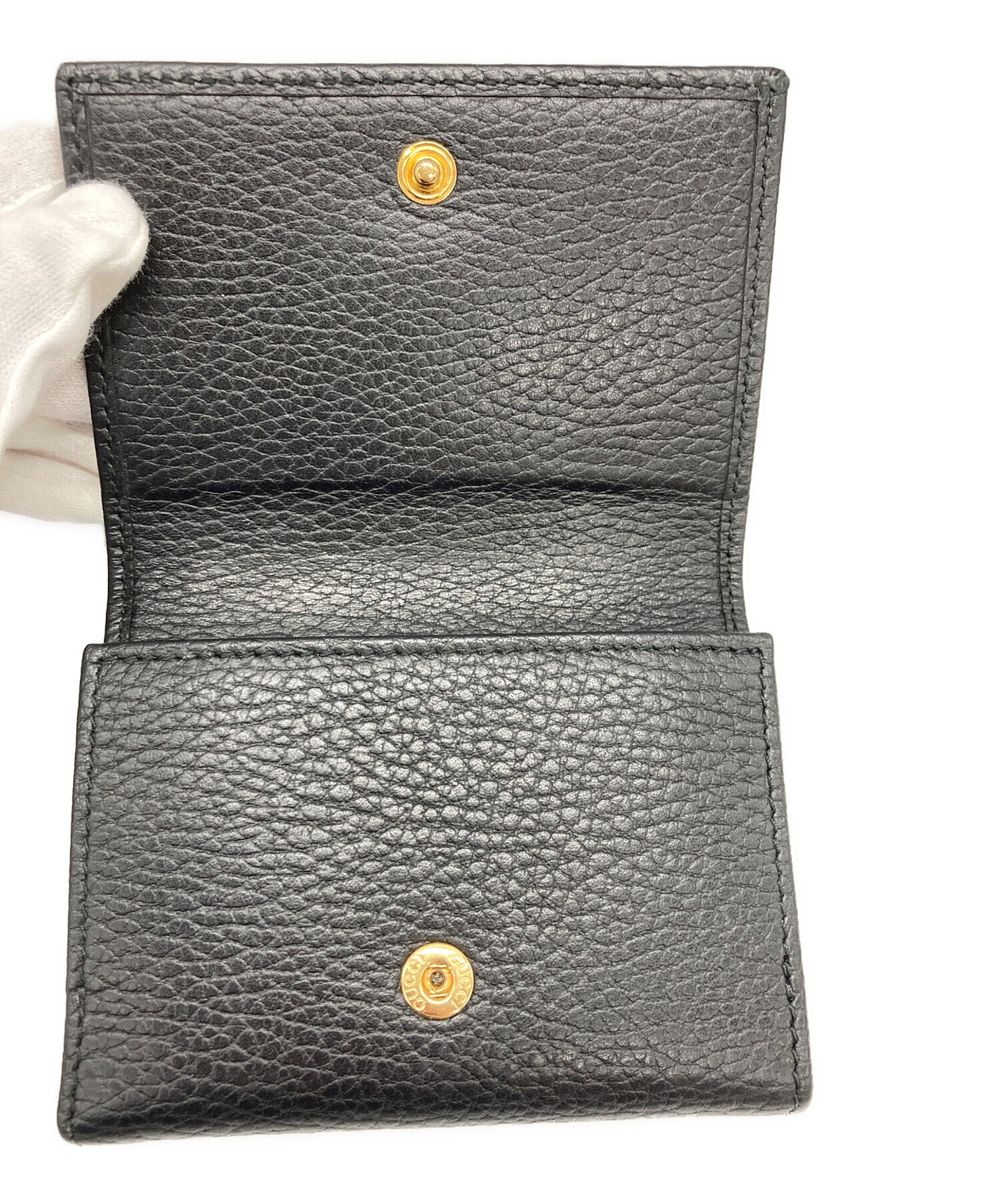中古・古着通販】GUCCI (グッチ) ダブルG ミニウォレット ブラック 