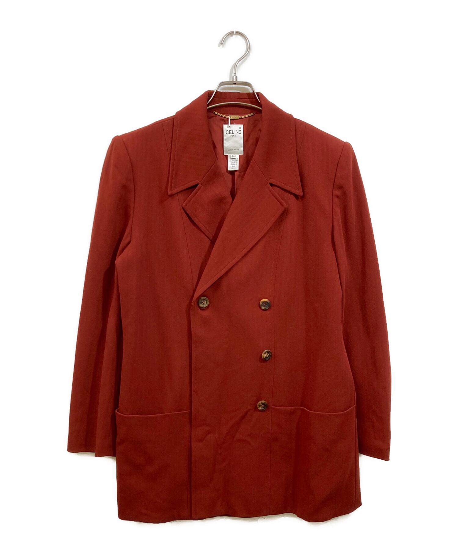 中古・古着通販】CELINE (セリーヌ) ダブルジャケット ブラウン サイズ 