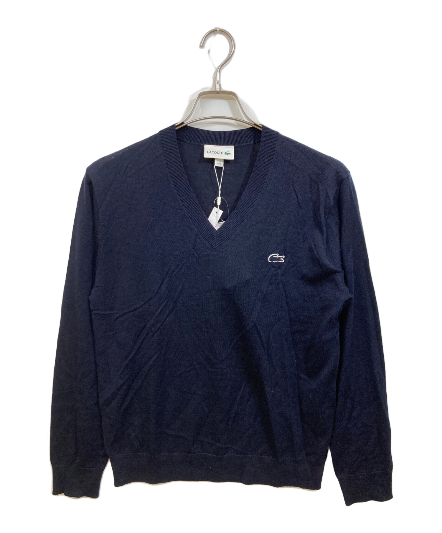 中古・古着通販】LACOSTE (ラコステ) Vネックニット ネイビー サイズ:3 
