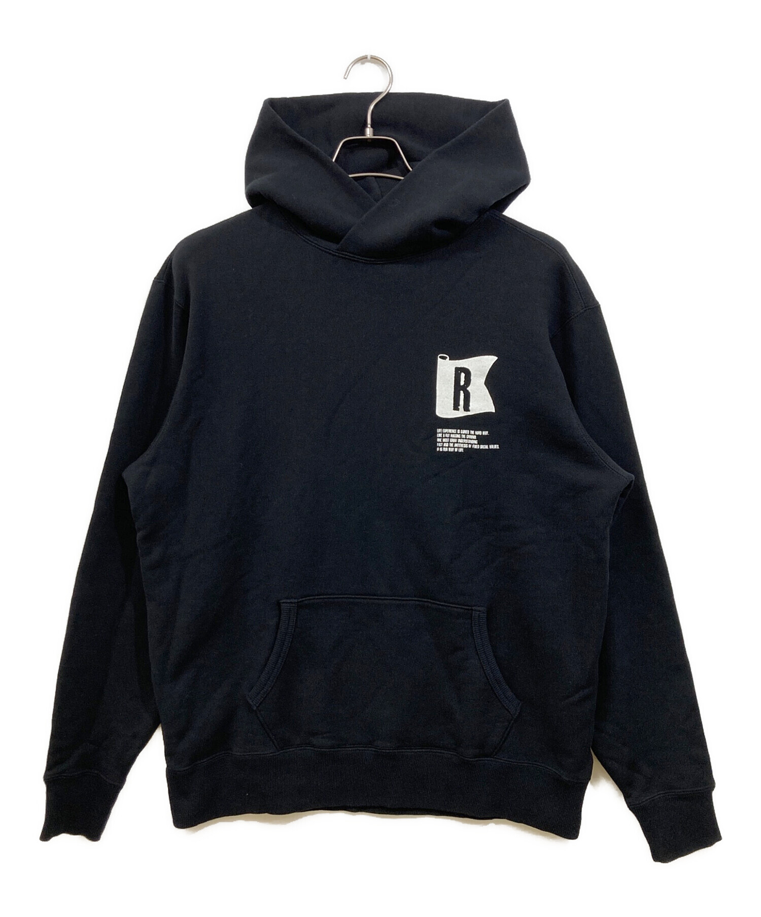 中古・古着通販】RATS (ラッツ) FLAG HOODIE ブラック サイズ:L 