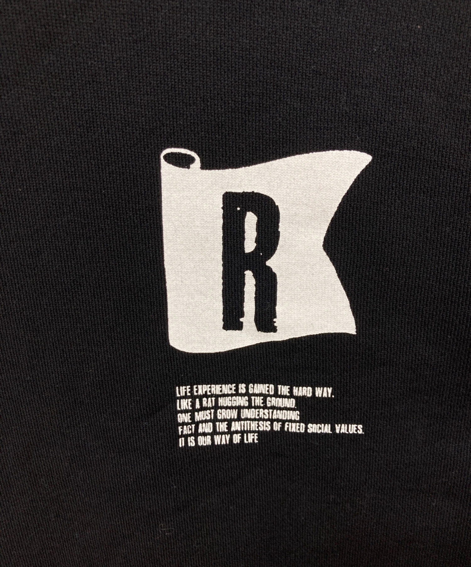 中古・古着通販】RATS (ラッツ) FLAG HOODIE ブラック サイズ:L 
