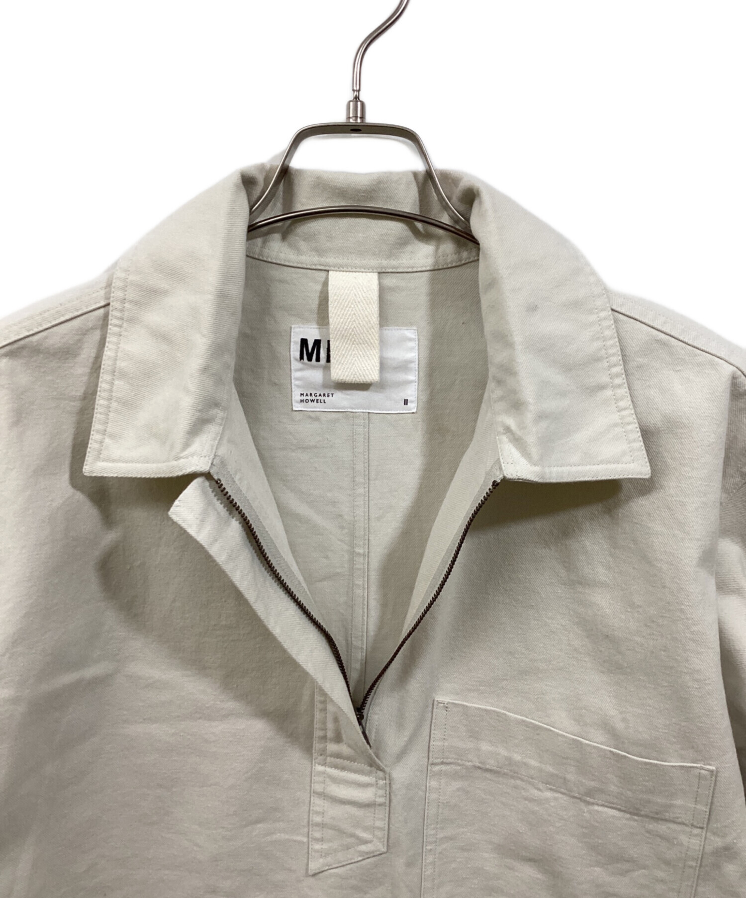 MHL MARGARET HOWEL ハーフジップ プルオーバーブルゾン M 中古・古着通販】MHL (エムエイチエル) ハーフジップコットンプル