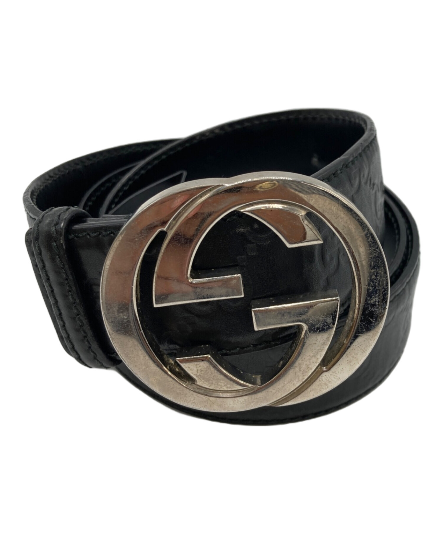 中古・古着通販】GUCCI (グッチ) インターロッキングGベルト ブラック 