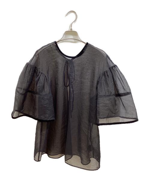 中古・古着通販】CLANE (クラネ) VELOR PIPNIG SHEER BLOUSE ブラック 