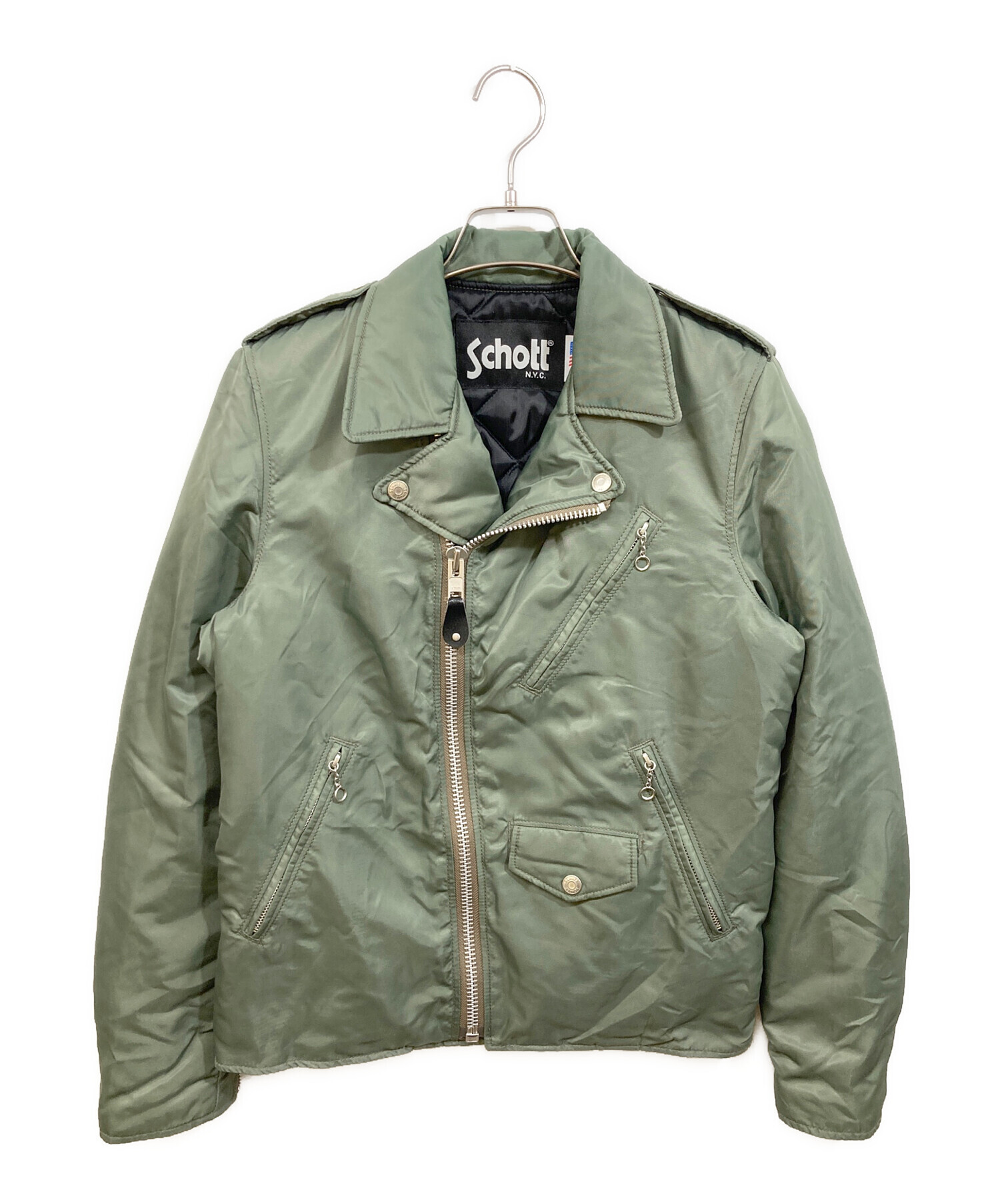 ⭐︎最終値下げ⭐︎90's Schott ナイロンライダースジャケット 中古・古着通販】Schott (ショット) ナイロンライダースジャケット