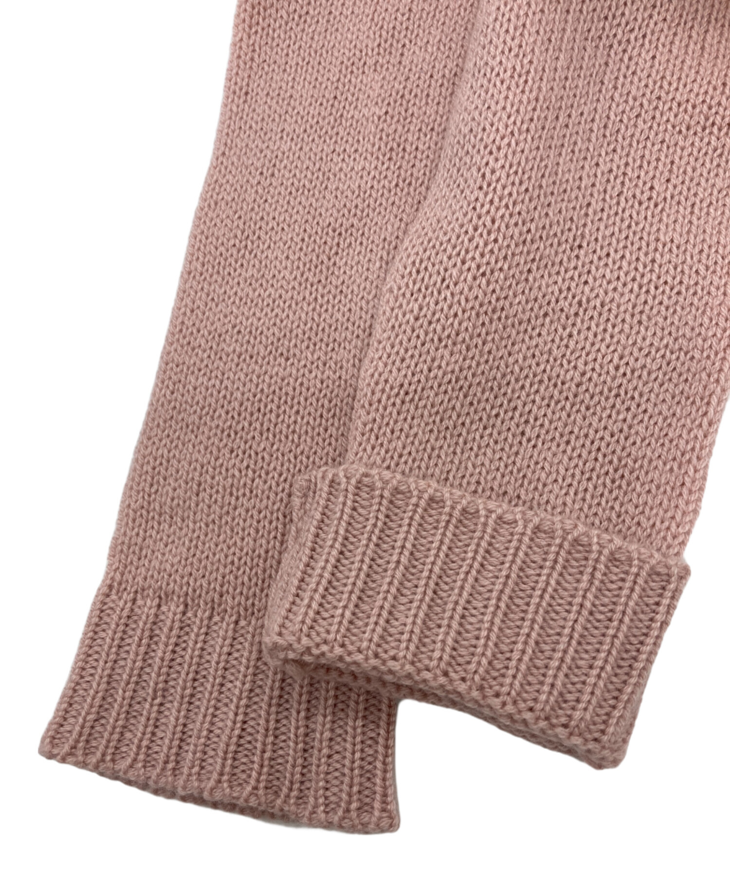 PRADA ♥ カシミヤ リボン ニット ピンク オフショルダー 36 中古・古着通販】PRADA (プラダ) カシミアリボンニット ピンク サイズ