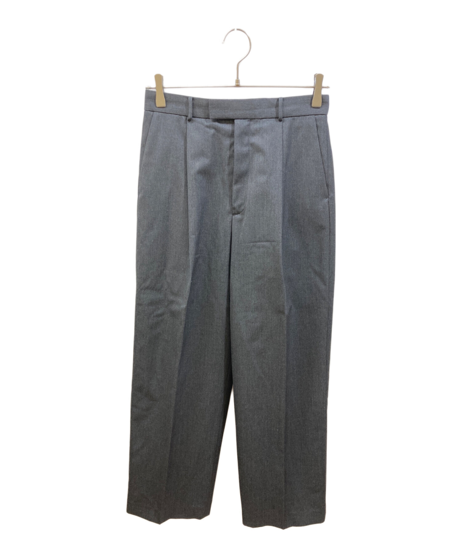 中古・古着通販】ATON (エイトン) ウールギャバジンタックワイドパンツ  