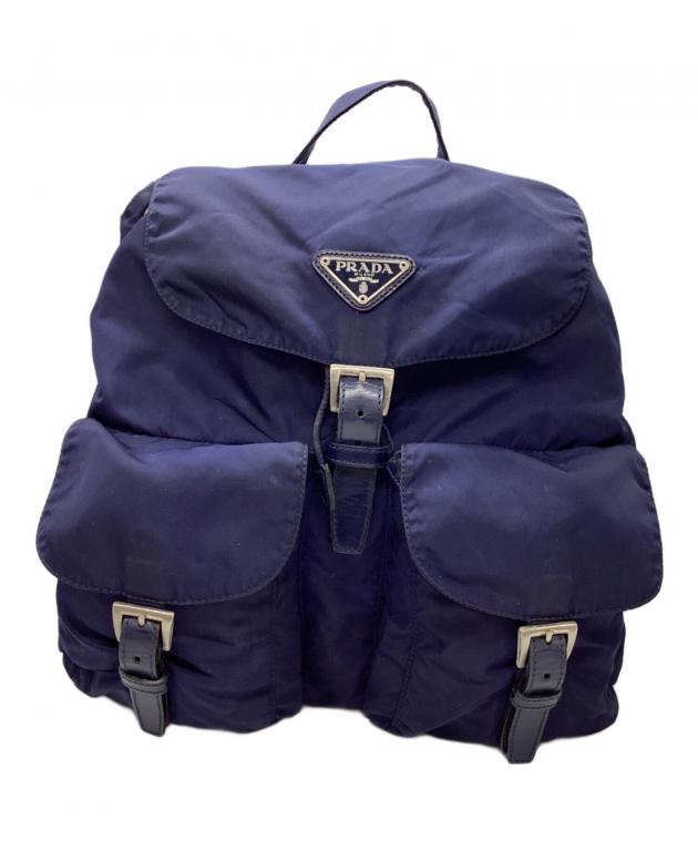 PRADAプラダ TESSUTO MONTAG 三角ロゴ バックパック ネイビー PRADAプラダ TESSUTO MONTAG 三角ロゴ バックパック ネイビー