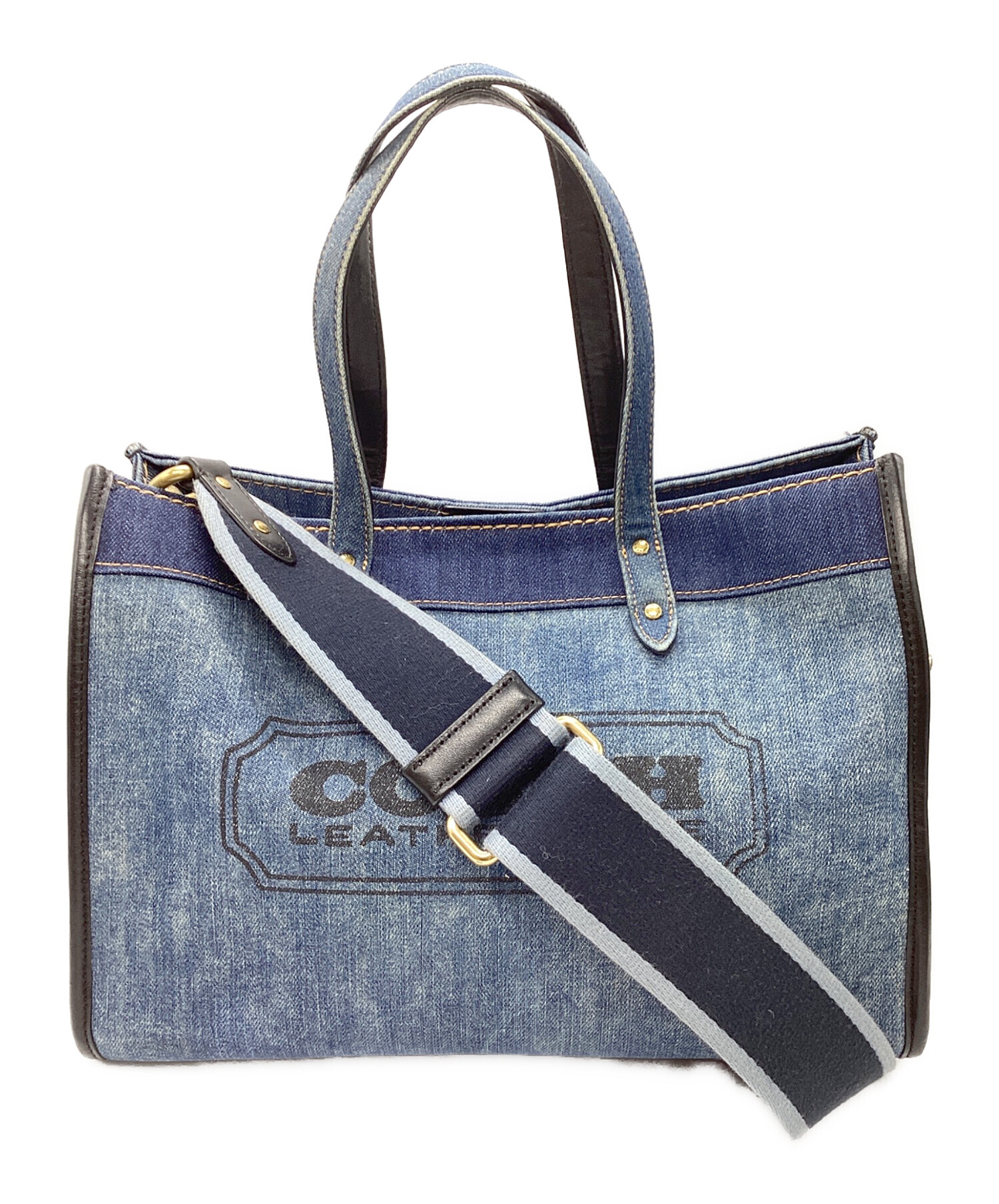 中古・古着通販】COACH (コーチ) フィールドトートバッグ インディゴ 
