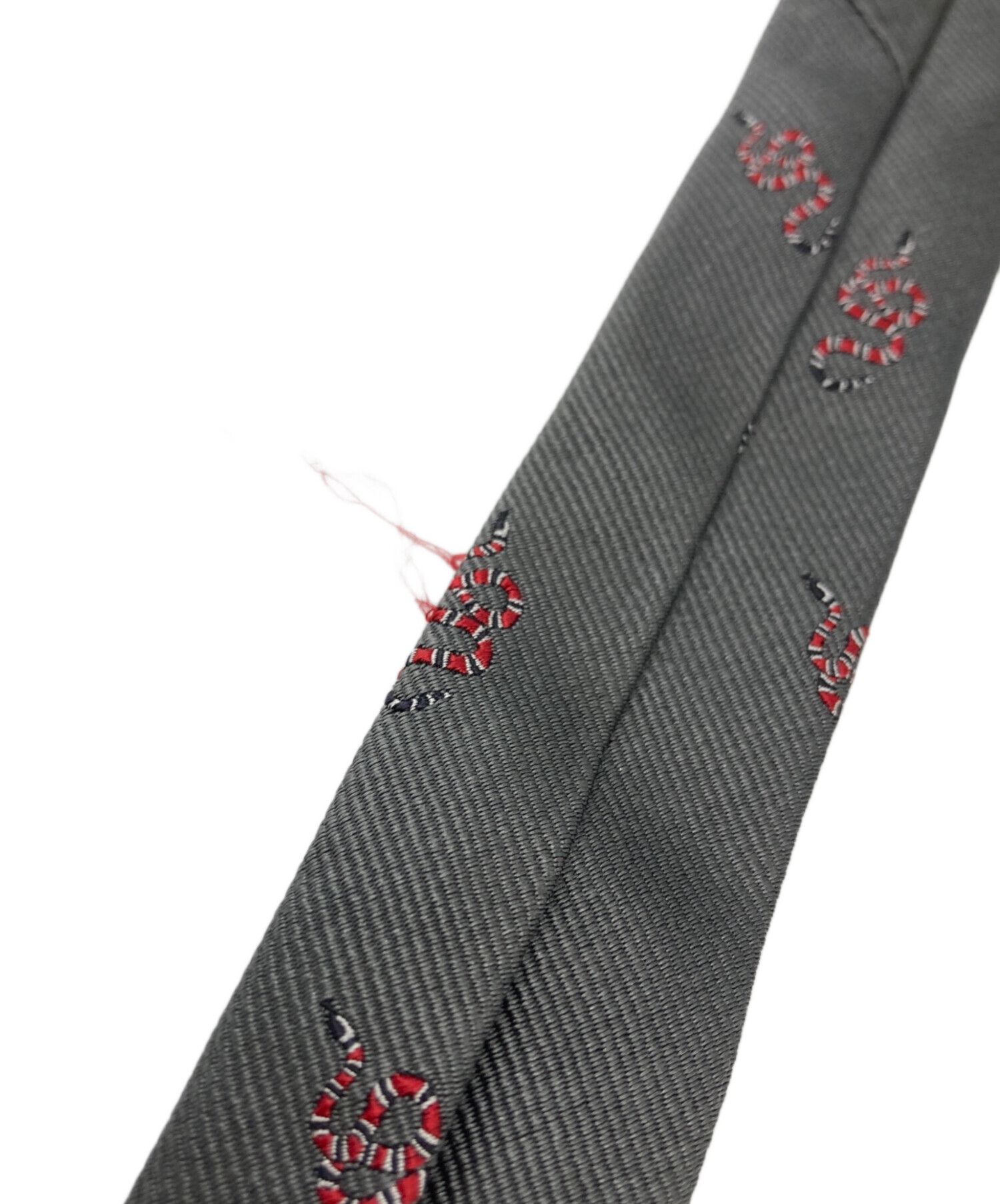 中古・古着通販】GUCCI (グッチ) 蛇柄シルクネクタイ ベージュ サイズ