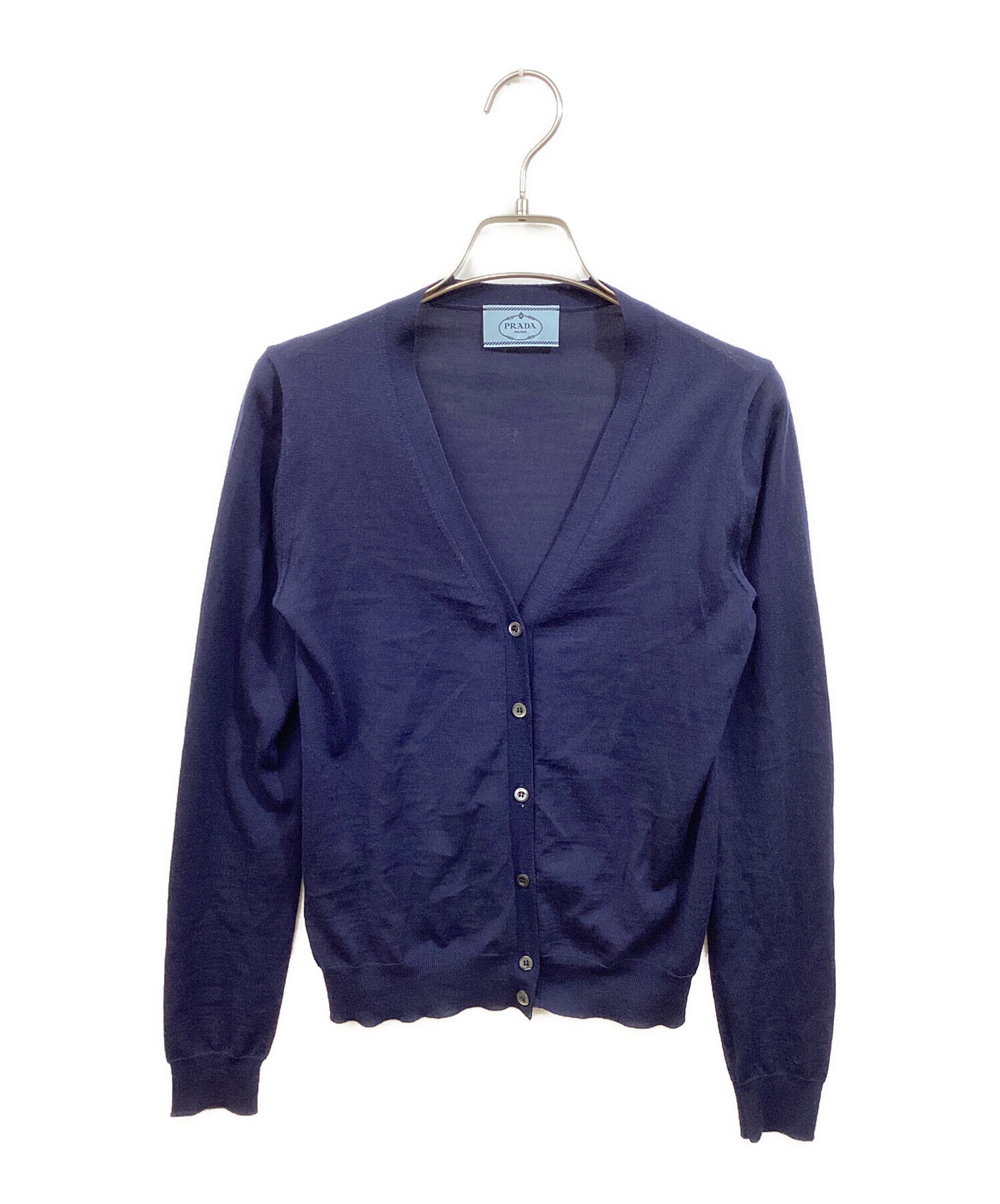 90s PRADA プラダ カシミアカーディガン 52 イタリア製 シルク混 90s