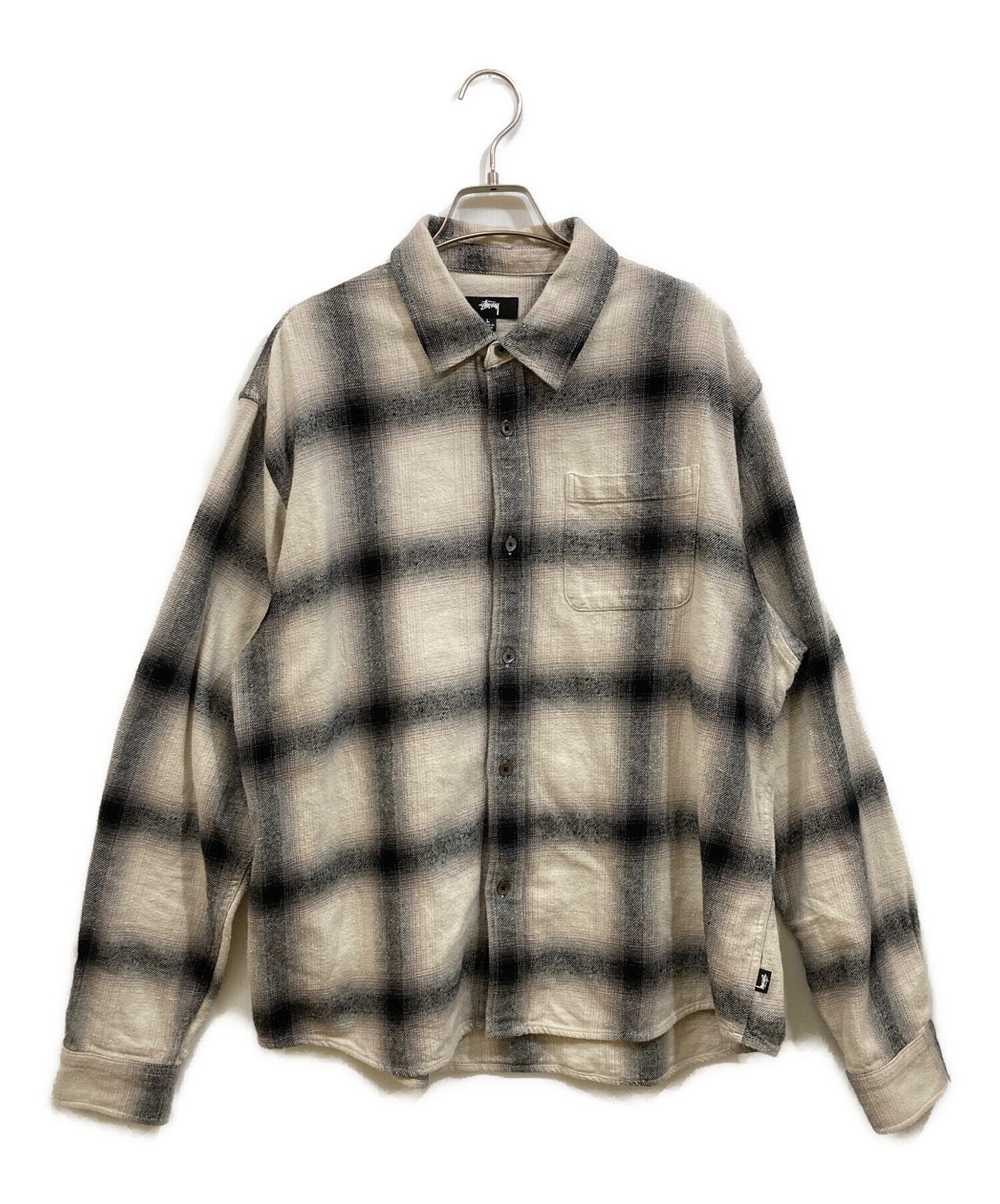 中古・古着通販】stussy (ステューシー) Hellshire Plaid Shirt グレー 中古・古着通販】stussy (ステューシー) Hellshire Plaid Shirt グレー