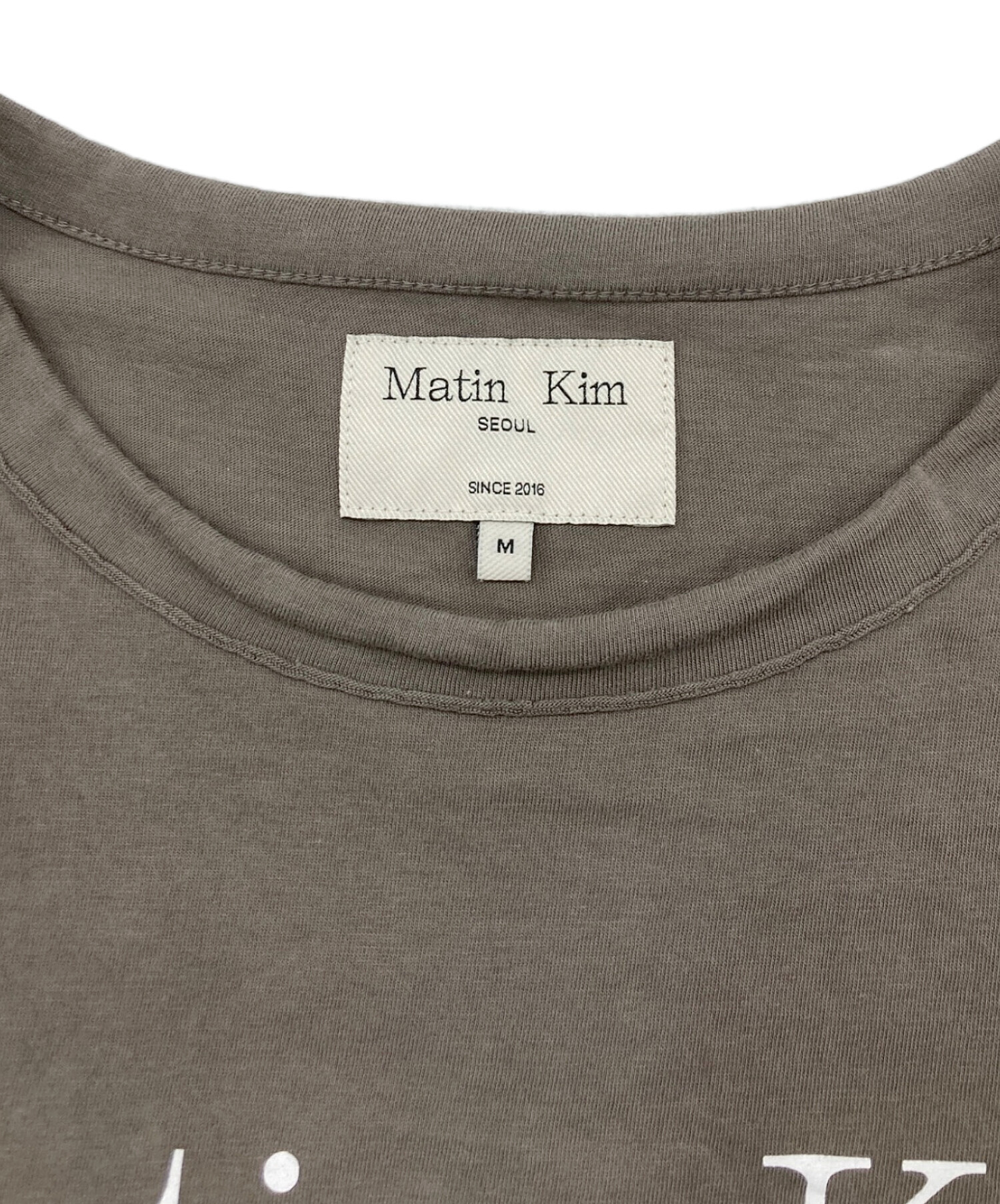 中古・古着通販】Matin Kim (マーティン・キム) ロゴTシャツ ブラウン 