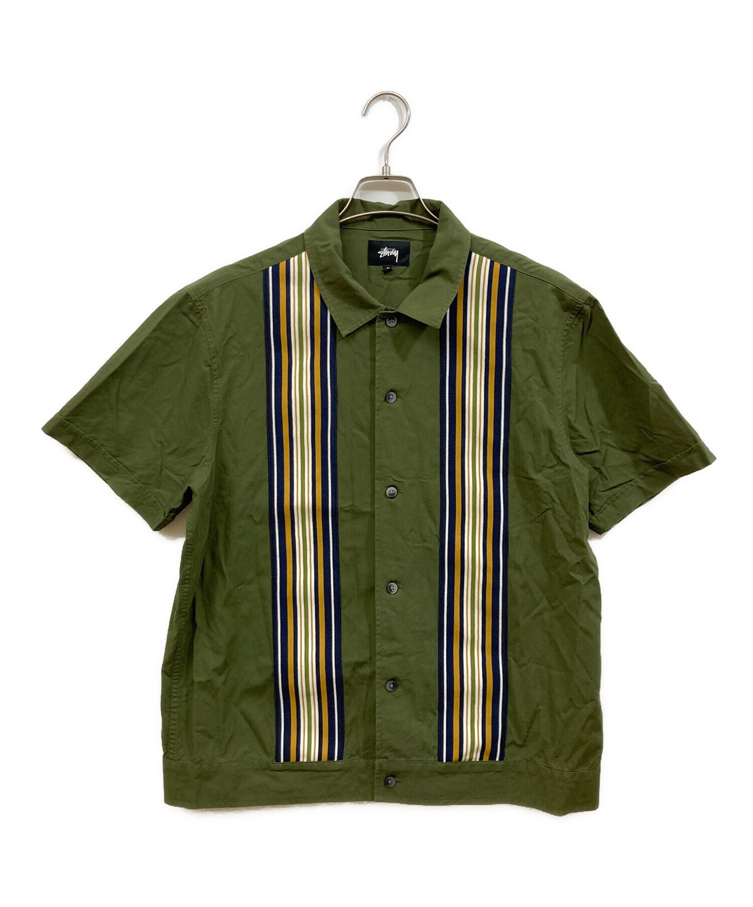 中古・古着通販】stussy (ステューシー) キューバシャツ カーキ サイズ 