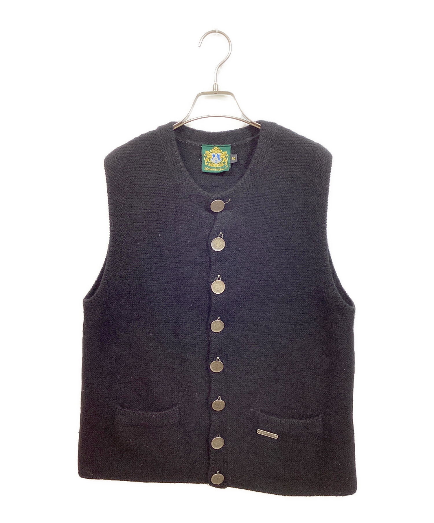 中古・古着通販】hammerschmid (ハマーシュミッド) コインボタンベスト ブラック サイズ:50｜ブランド・古着通販  トレファク公式【TREFAC FASHION】スマホサイト