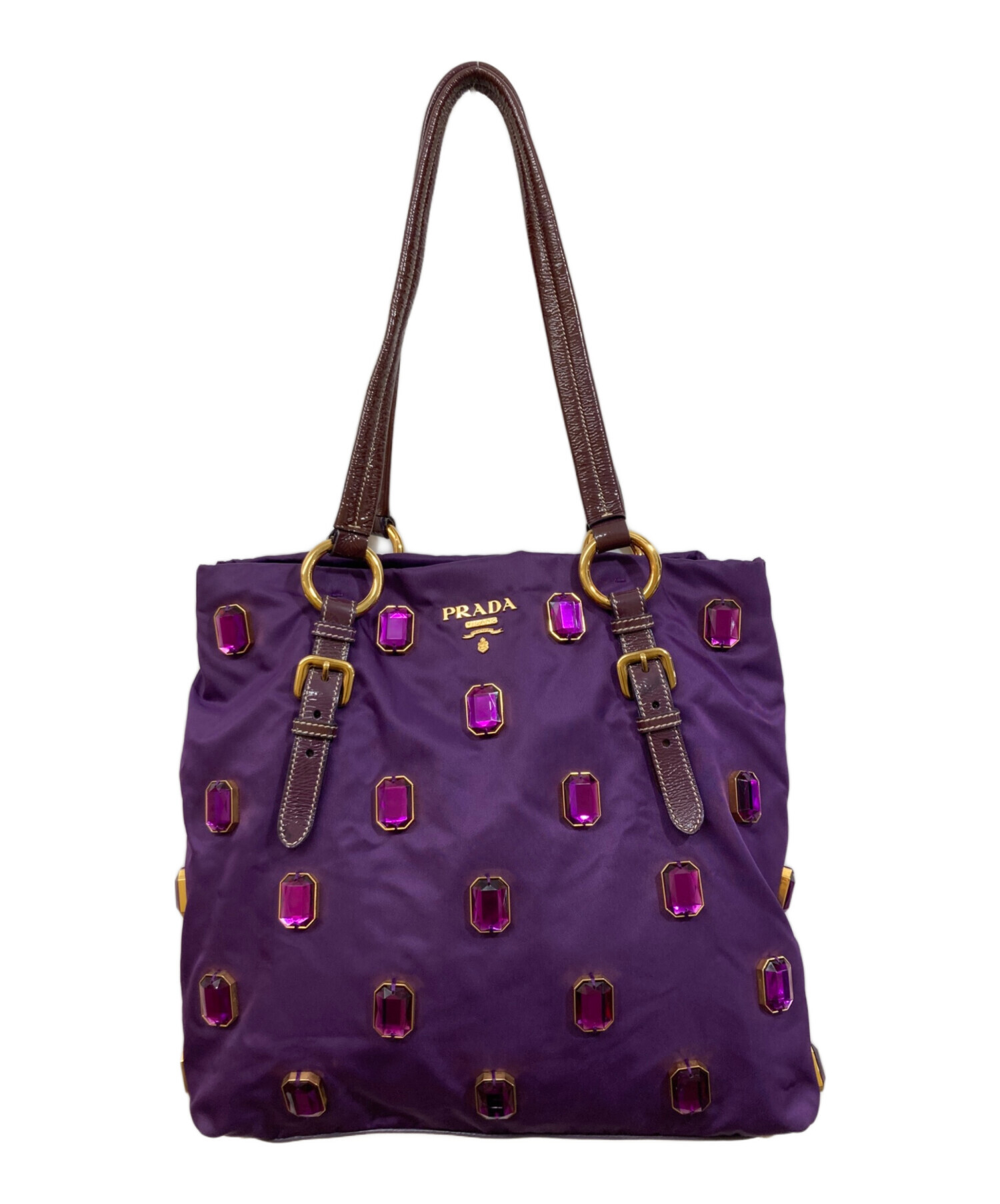 中古・古着通販】PRADA (プラダ) ビジューナイロントートバッグ