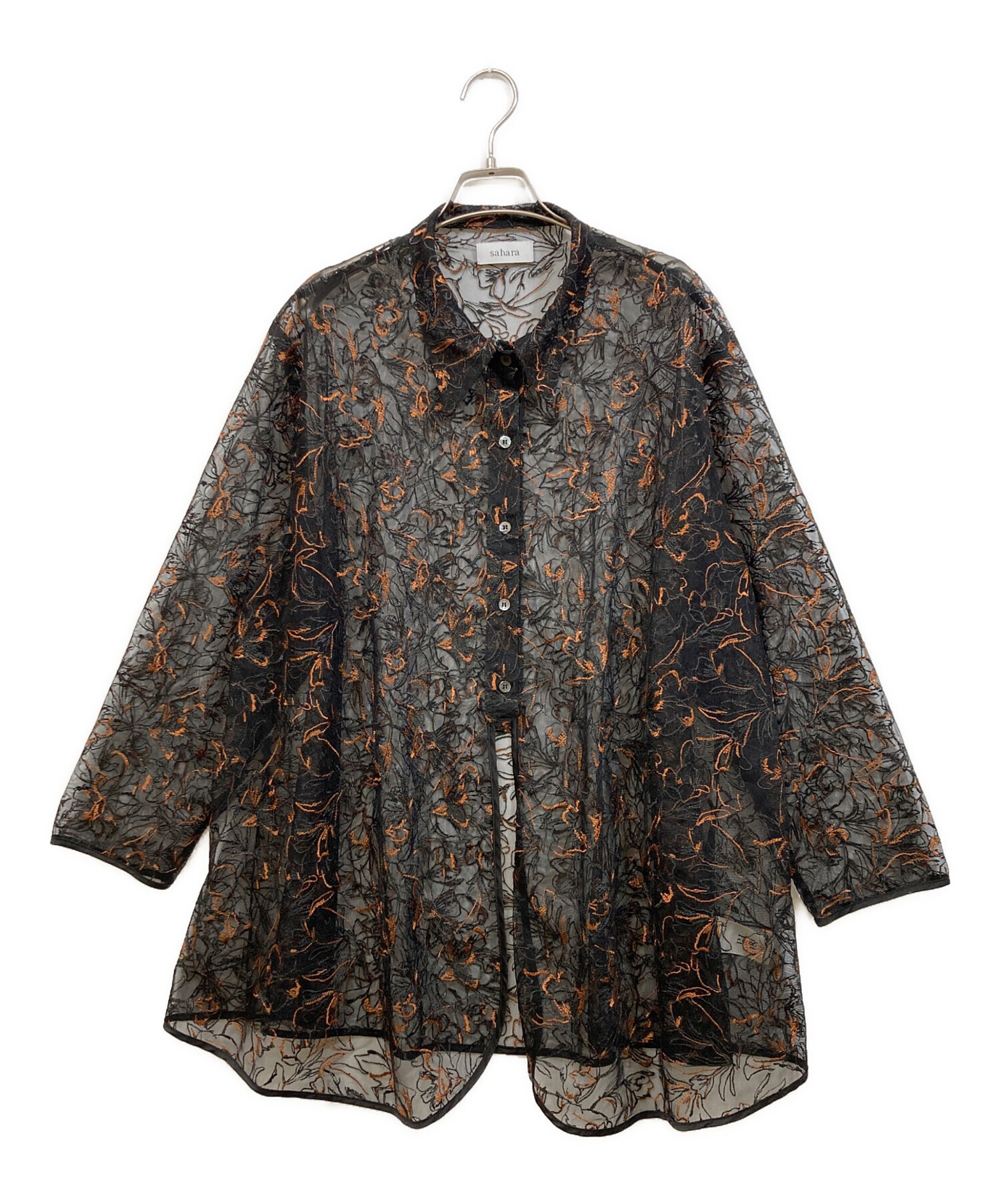 中古・古着通販】sahara (サハラ) Piping Lace Over Shirt ブラック 
