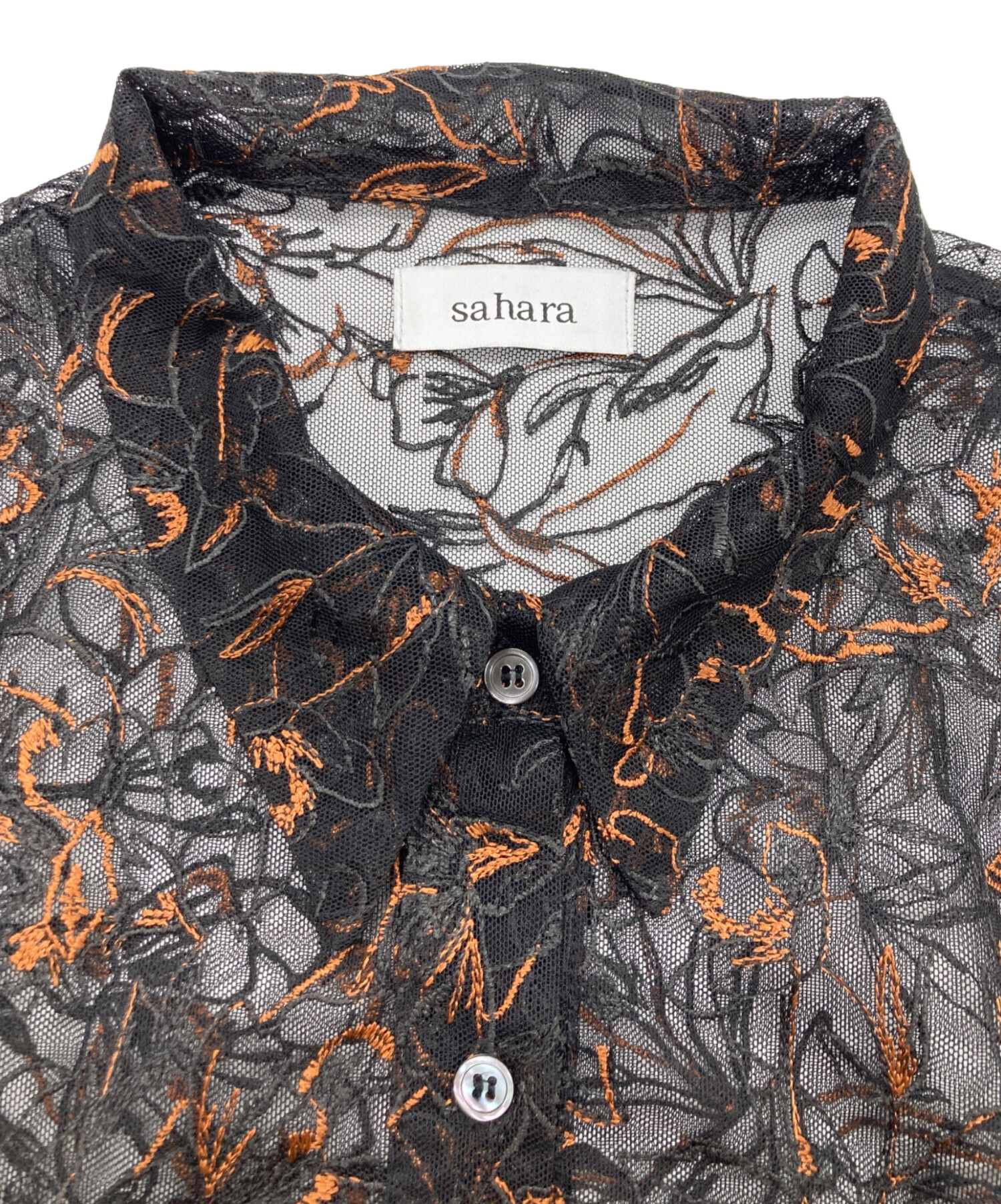 中古・古着通販】sahara (サハラ) Piping Lace Over Shirt ブラック 