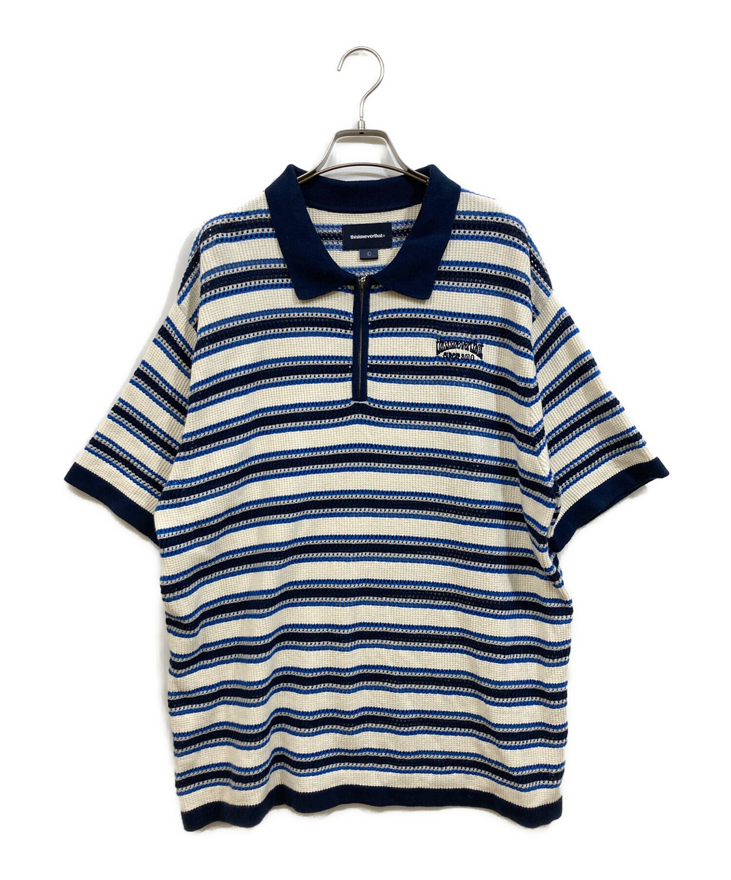 Wasted Youth ニットポロシャツ 黒⁄白 XLサイズ wasted youth ニット 