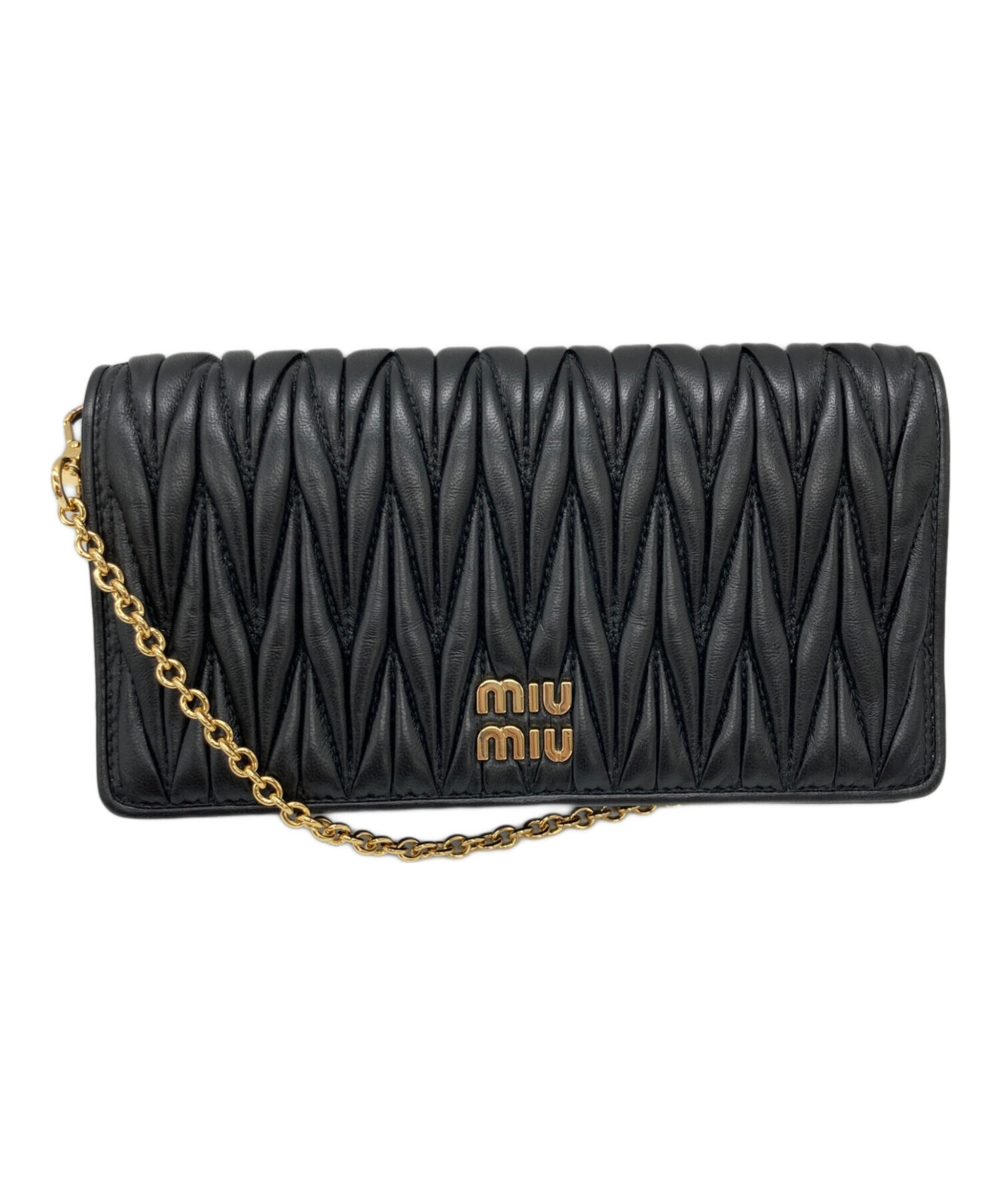 新品未使用！miumiu チェーンウォレット miu 中古 ミュウミュウ チェーンウォレット レディース ブランド