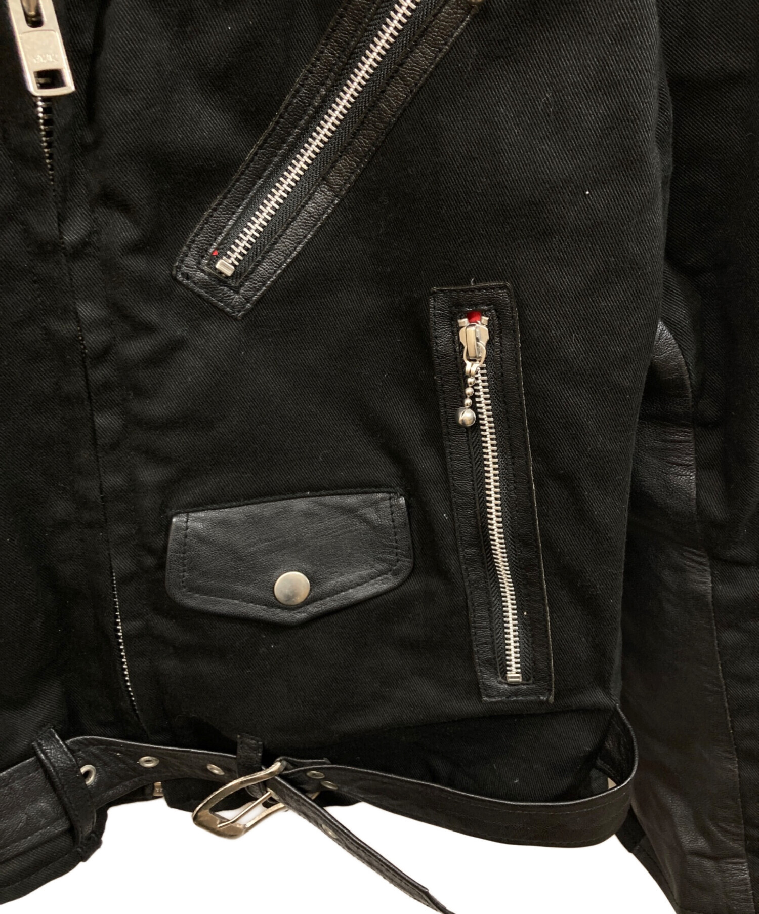 中古・古着通販】JIMSINN (ジムズイン) 切替レザーダブルライダース