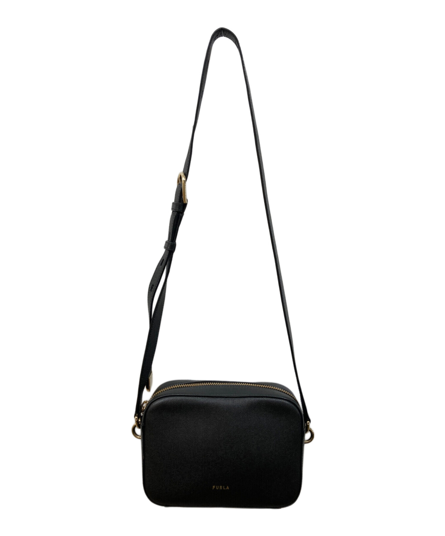 中古・古着通販】FURLA (フルラ) ブロックショルダーバッグ ブラック 