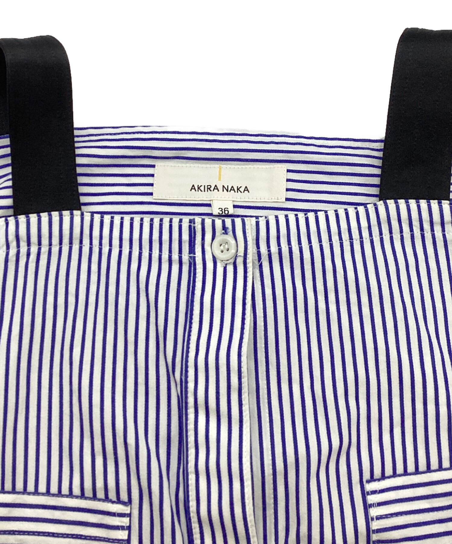 【新品】AKIRA NAKA アキラナカ シャツワンピース ２　M ストライプ 中古・古着通販】AKIRA NAKA (アキラナカ) ストライプシャツワンピース