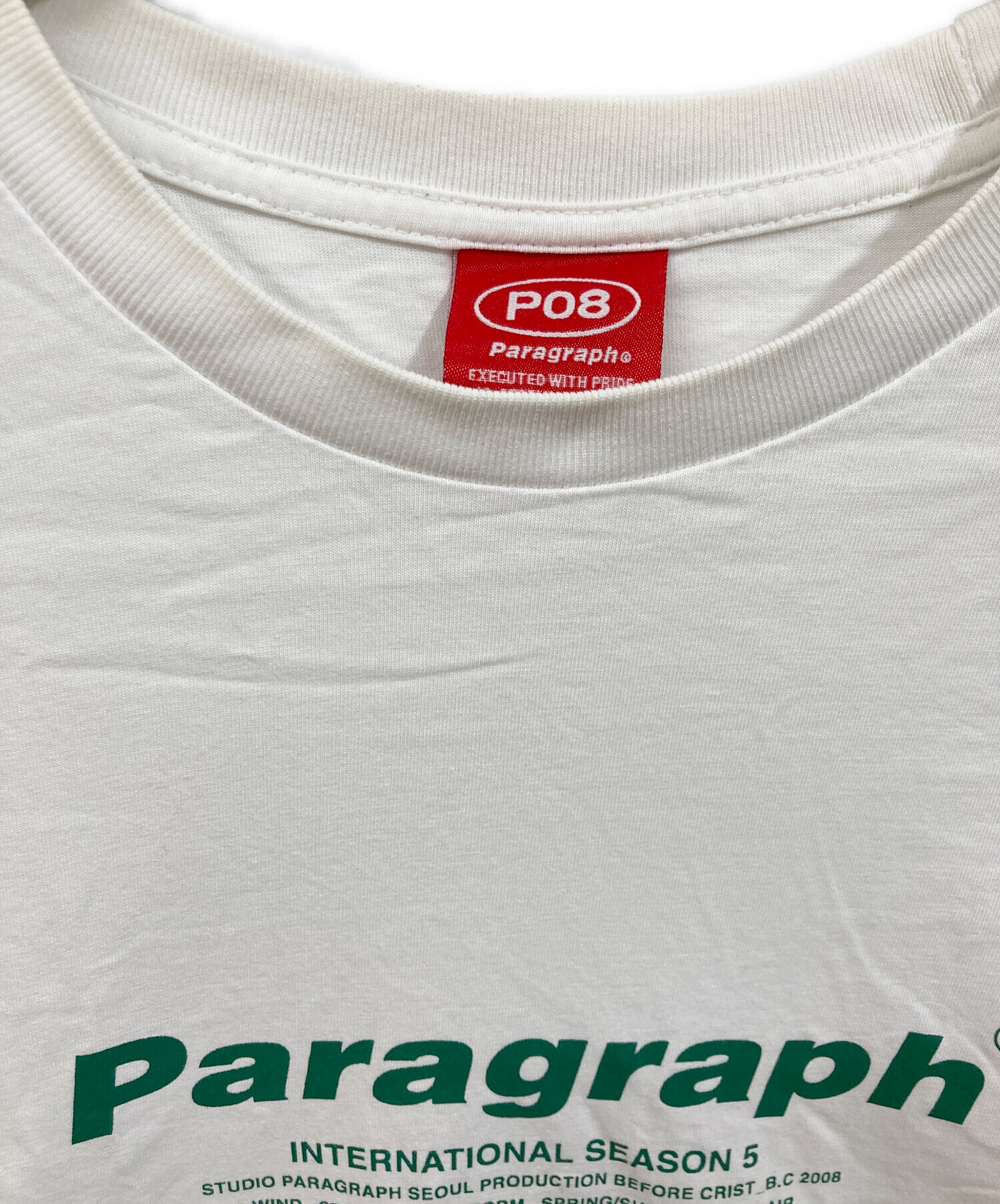 中古・古着通販】Paragraph (パラグラフ) プリントTシャツ ホワイト 