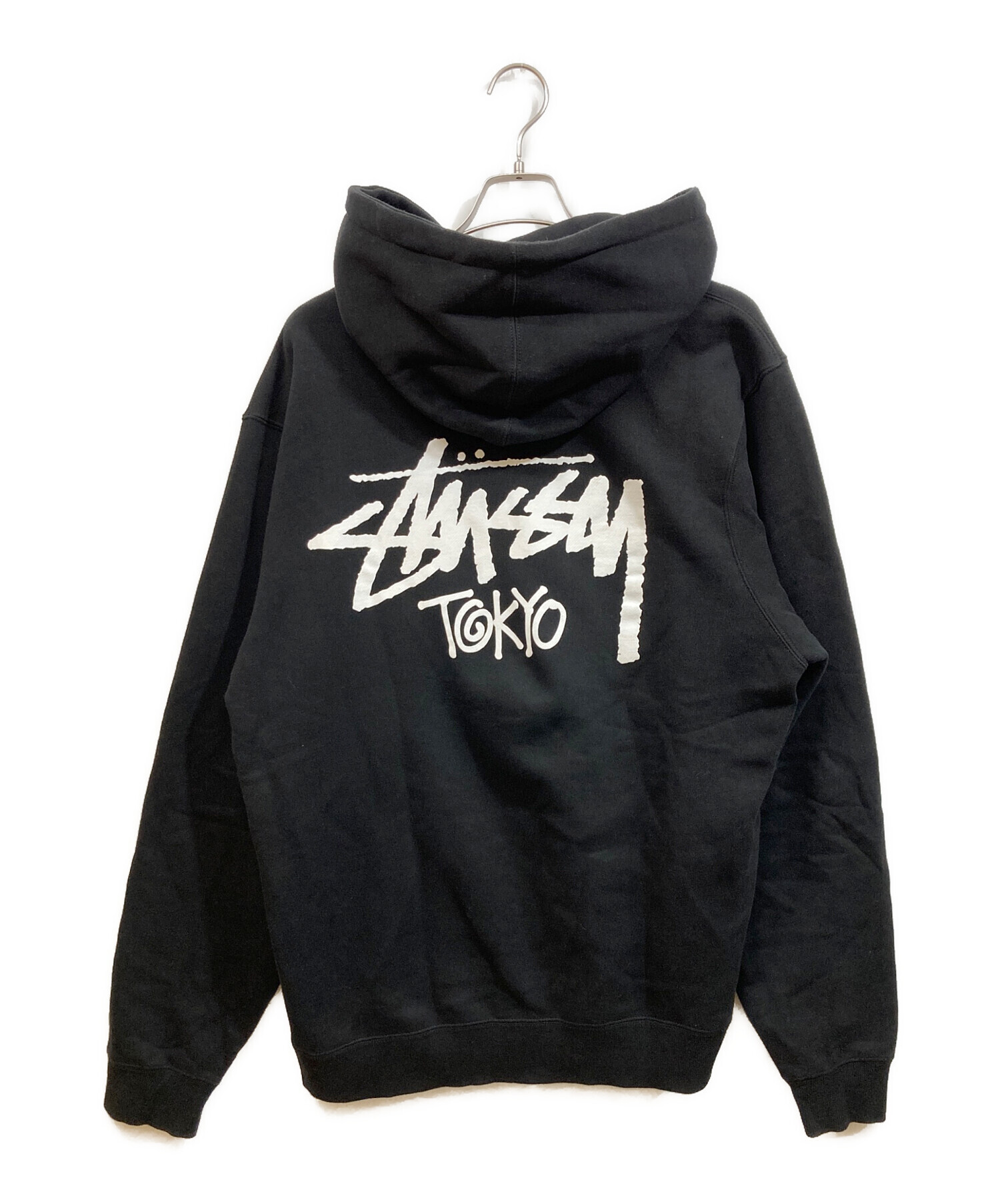 中古・古着通販】stussy (ステューシー) ロゴパーカー ブラック サイズ