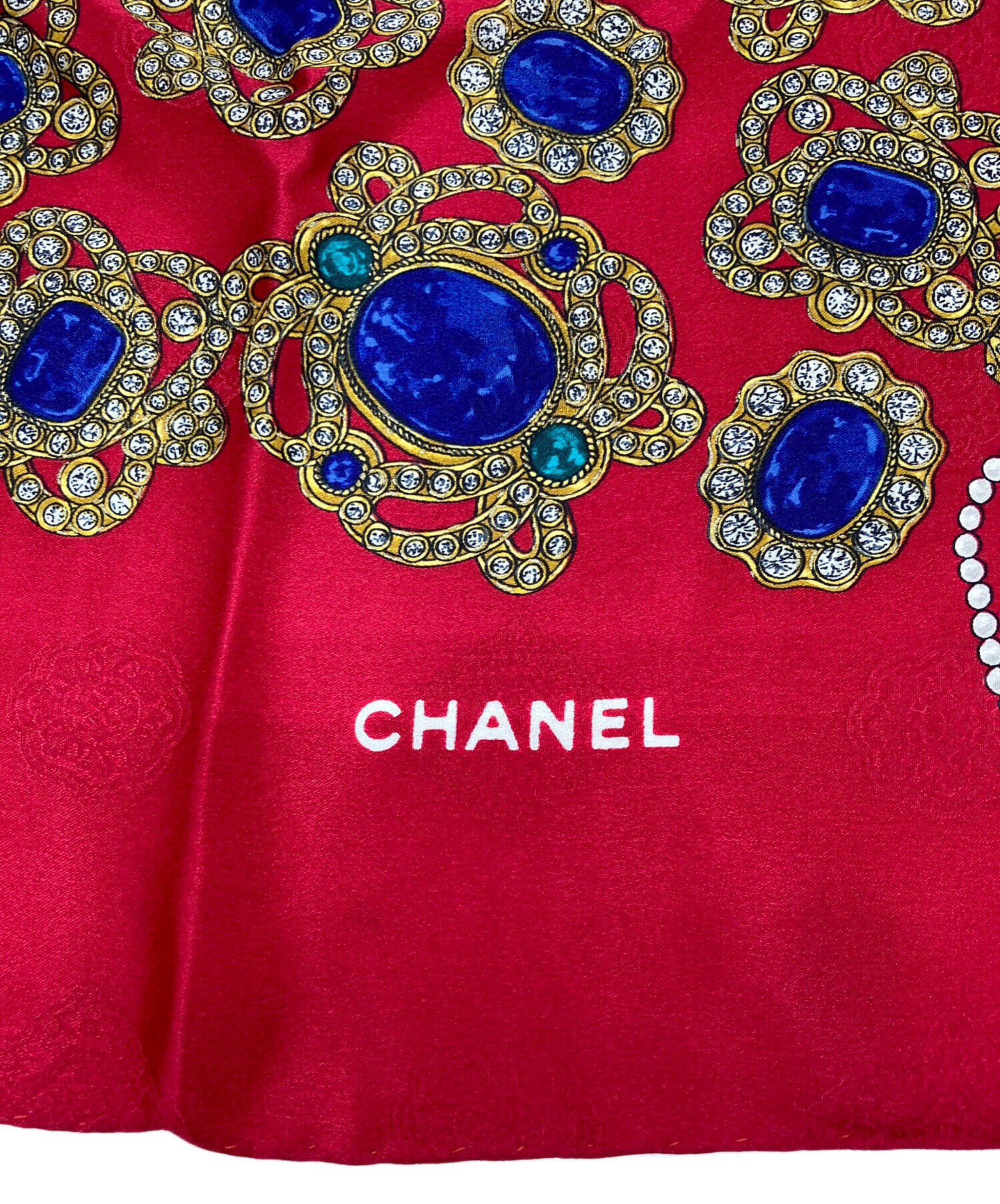 中古・古着通販】CHANEL (シャネル) ジュエリー柄シルクスカーフ 