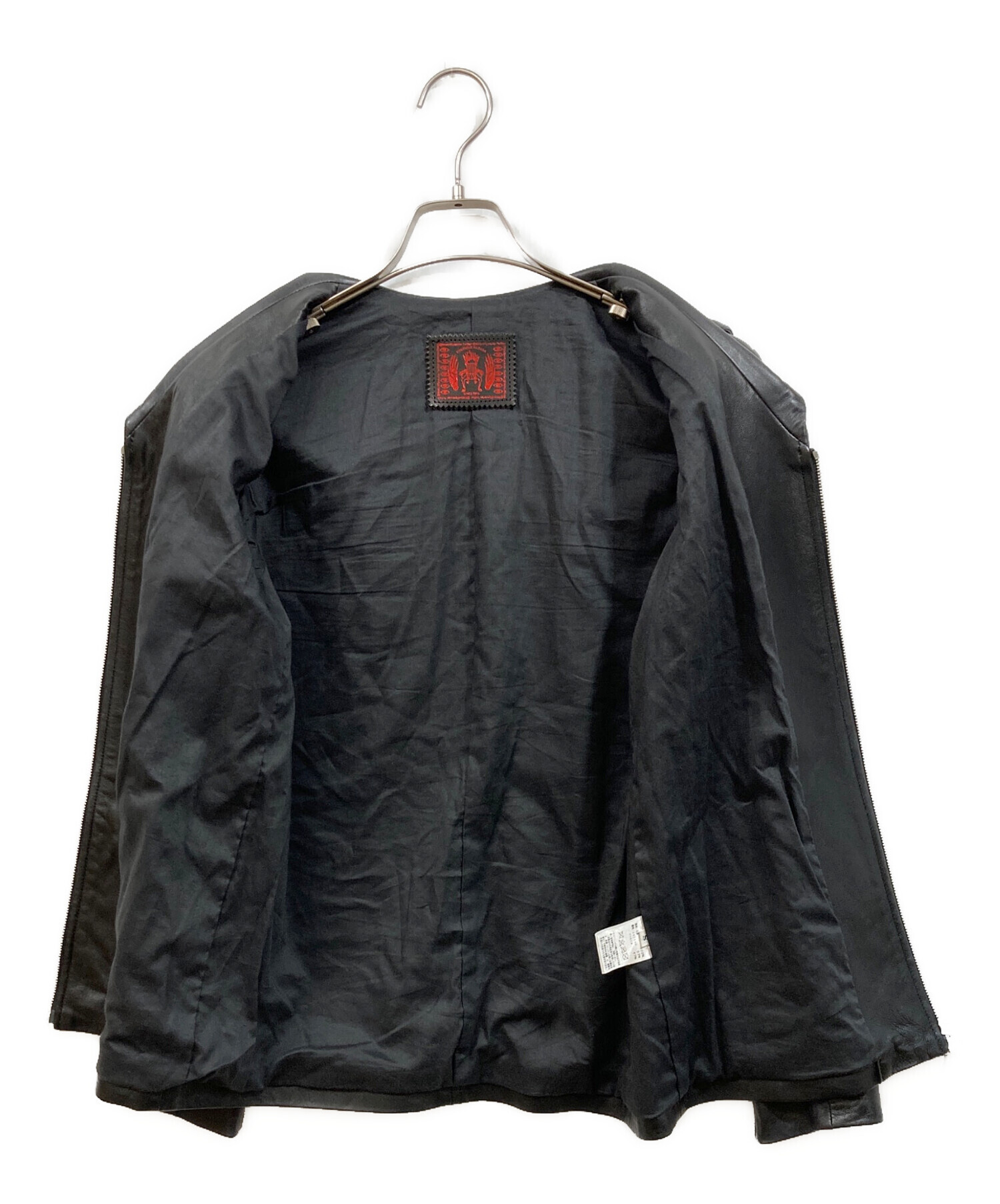 中古・古着通販】hazama (ハザマ) レザーセーラージャケット ブラック