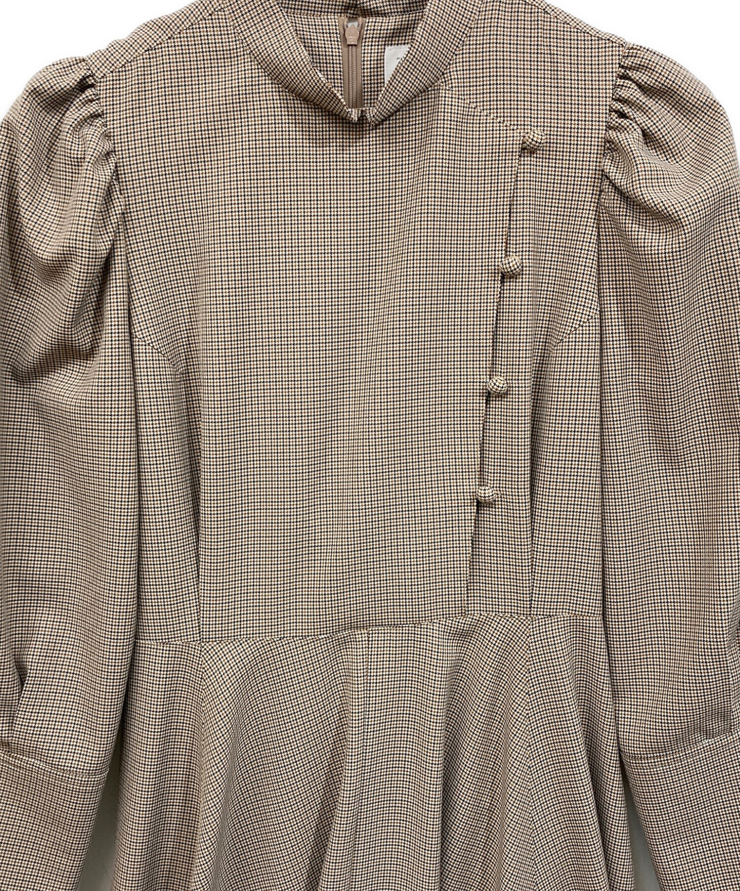 foufou 千鳥ワンピース 中古・古着通販】foufou (フーフー) 千鳥格子ワンピース ベージュ