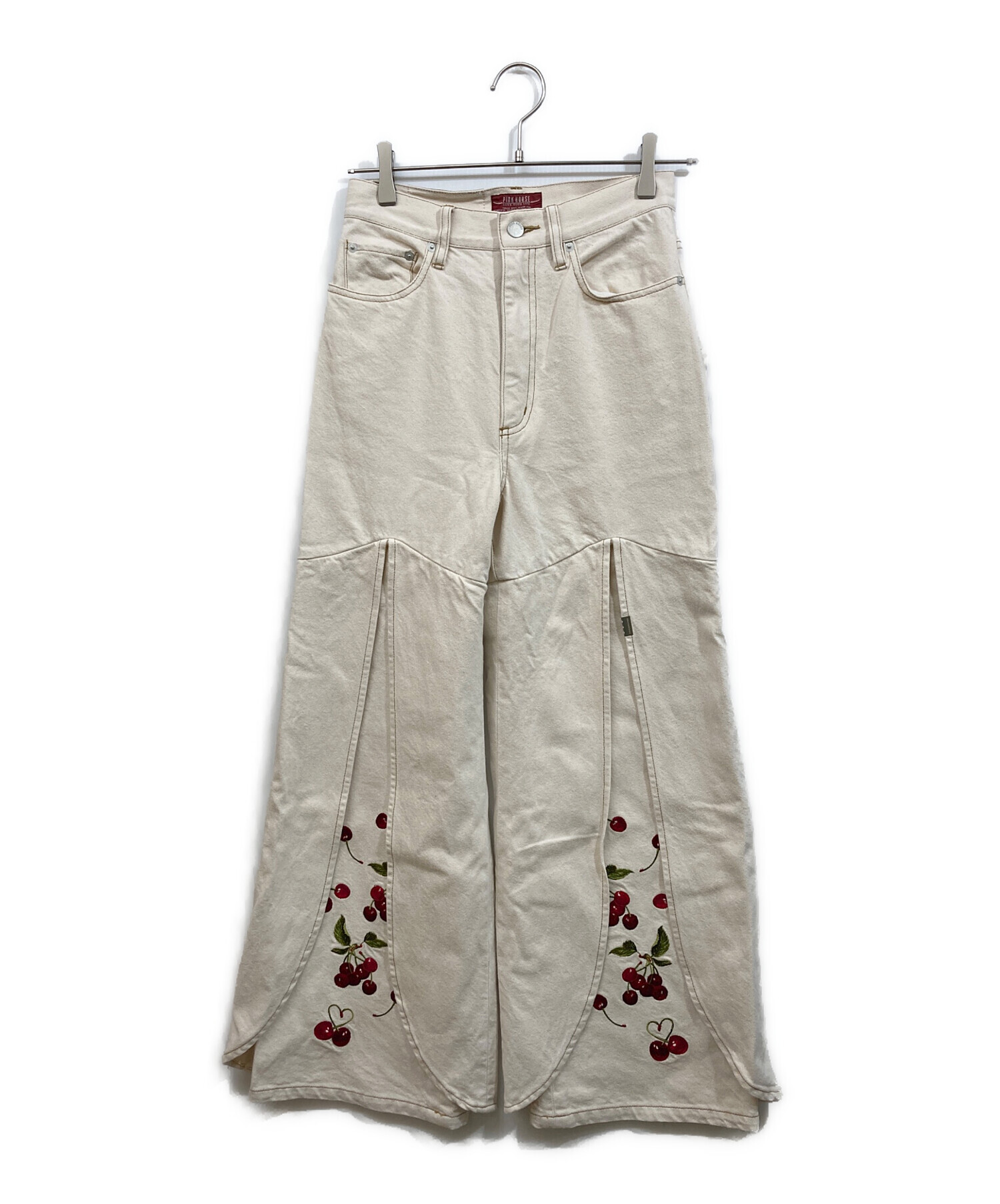 中古・古着通販】PINK HOUSE (ピンクハウス) CHERRY EMBROIDERY JEANES