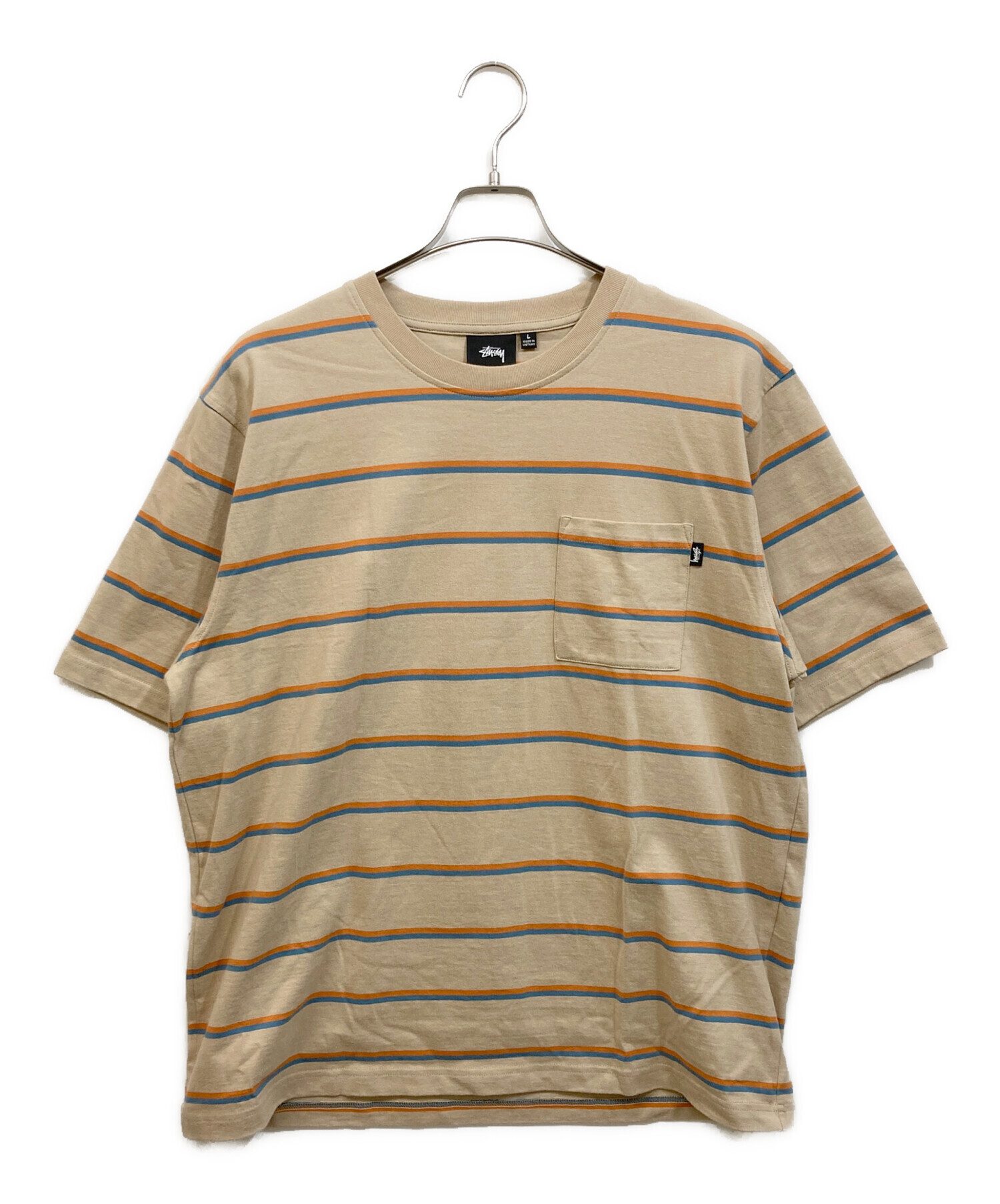 中古・古着通販】stussy (ステューシー) ボーダーTシャツ ベージュ