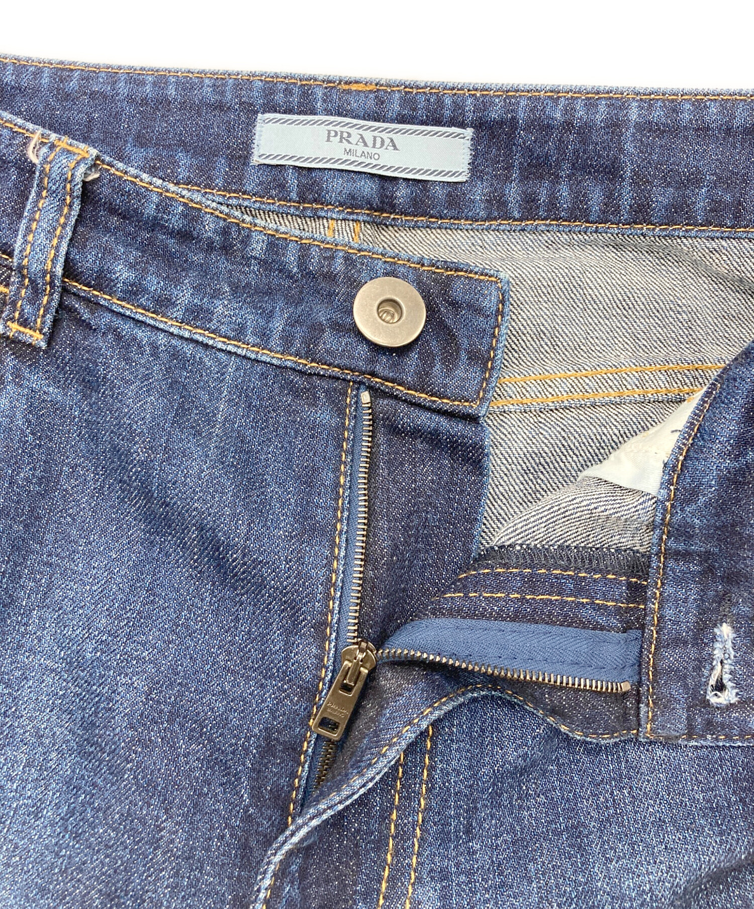 中古・古着通販】PRADA (プラダ) トライアングルロゴ デニムパンツ